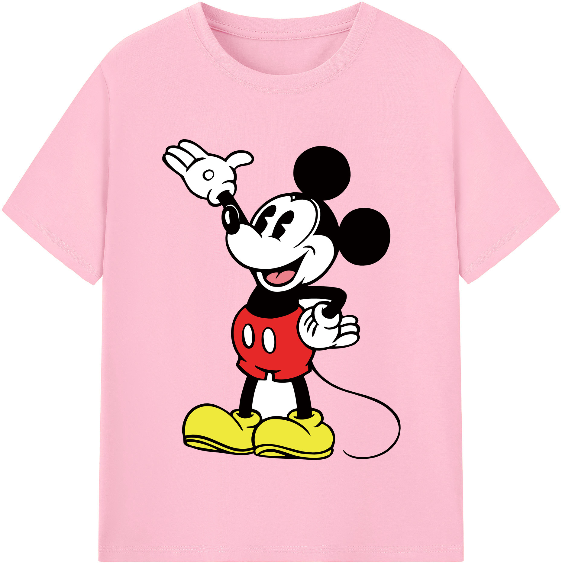 （画像用） ミッキーマウス Mickey Mouse 綿100％半袖Tシャツ（フロントプリント）