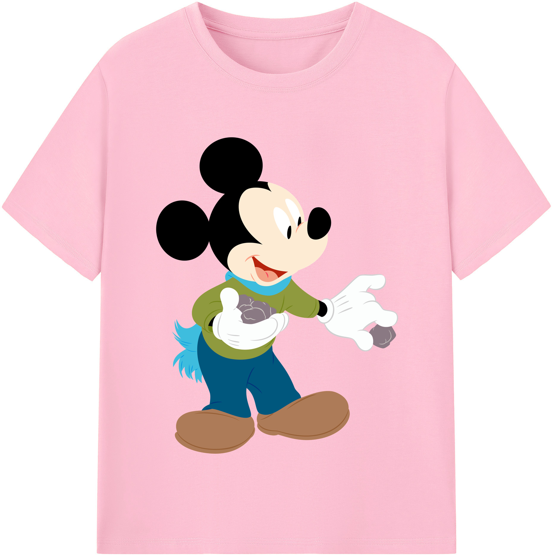 （画像用） ミッキーマウス Mickey Mouse 綿100％半袖Tシャツ（フロントプリント）
