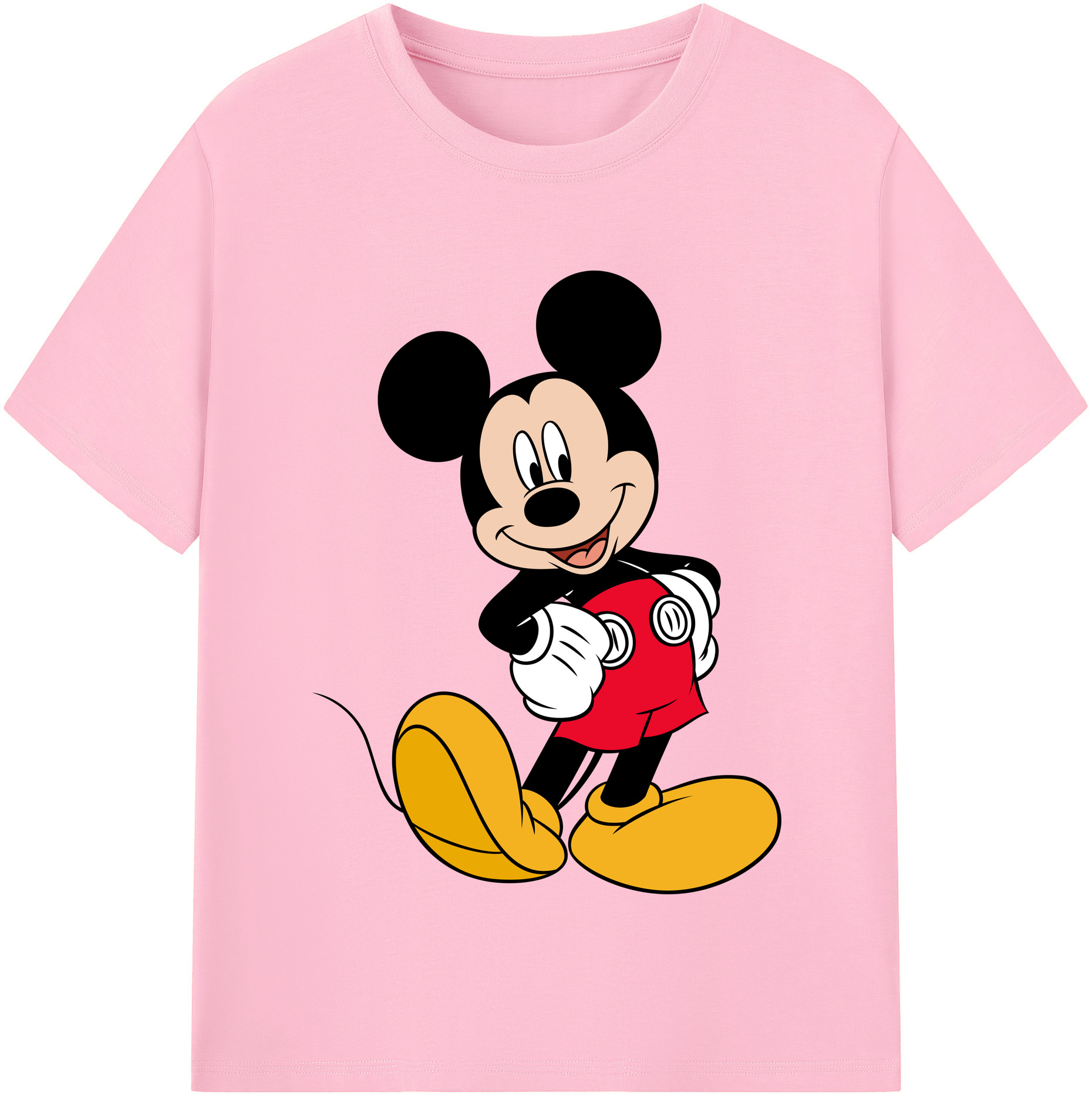 （画像用） ミッキーマウス Mickey Mouse 綿100％半袖Tシャツ（フロントプリント）