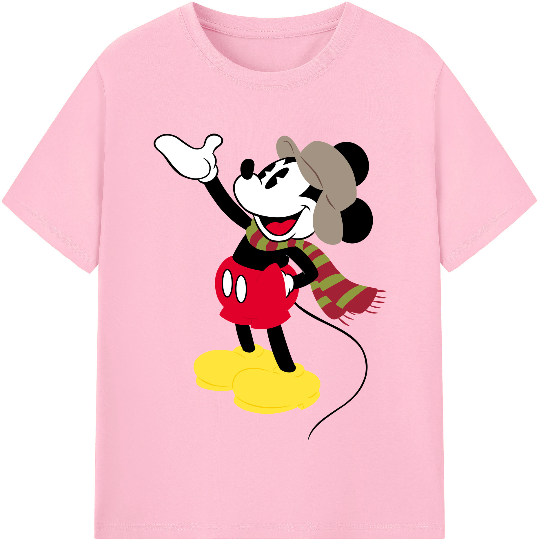 （画像用） ミッキーマウス Mickey Mouse 綿100％半袖Tシャツ（フロントプリント）