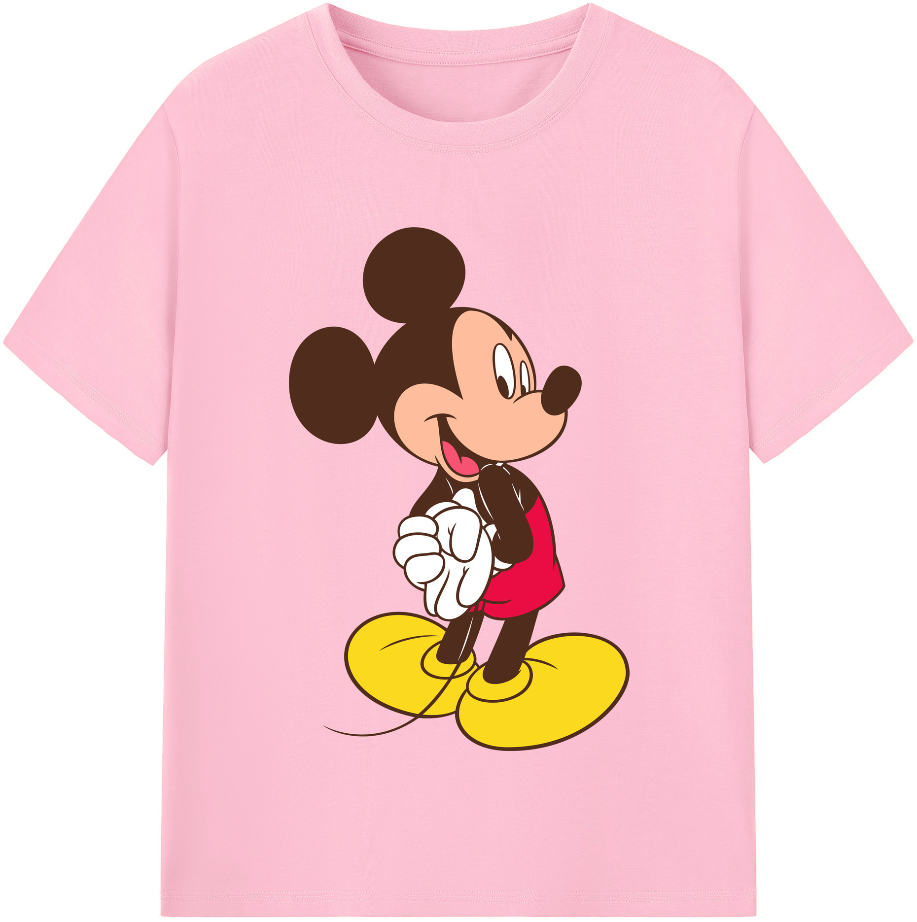 （画像用） ミッキーマウス Mickey Mouse 綿100％半袖Tシャツ（フロントプリント）