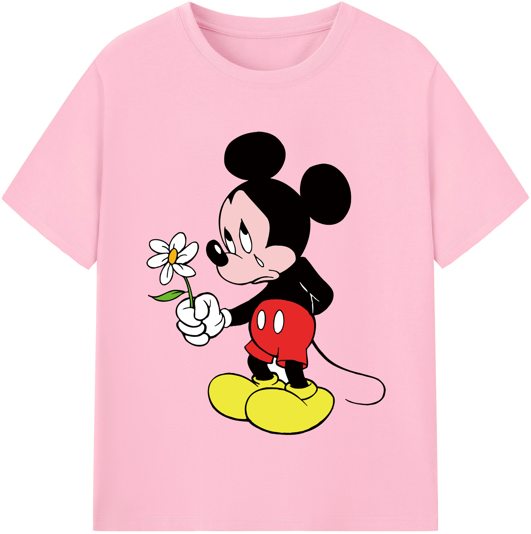 （画像用） ミッキーマウス Mickey Mouse 綿100％半袖Tシャツ（フロントプリント）