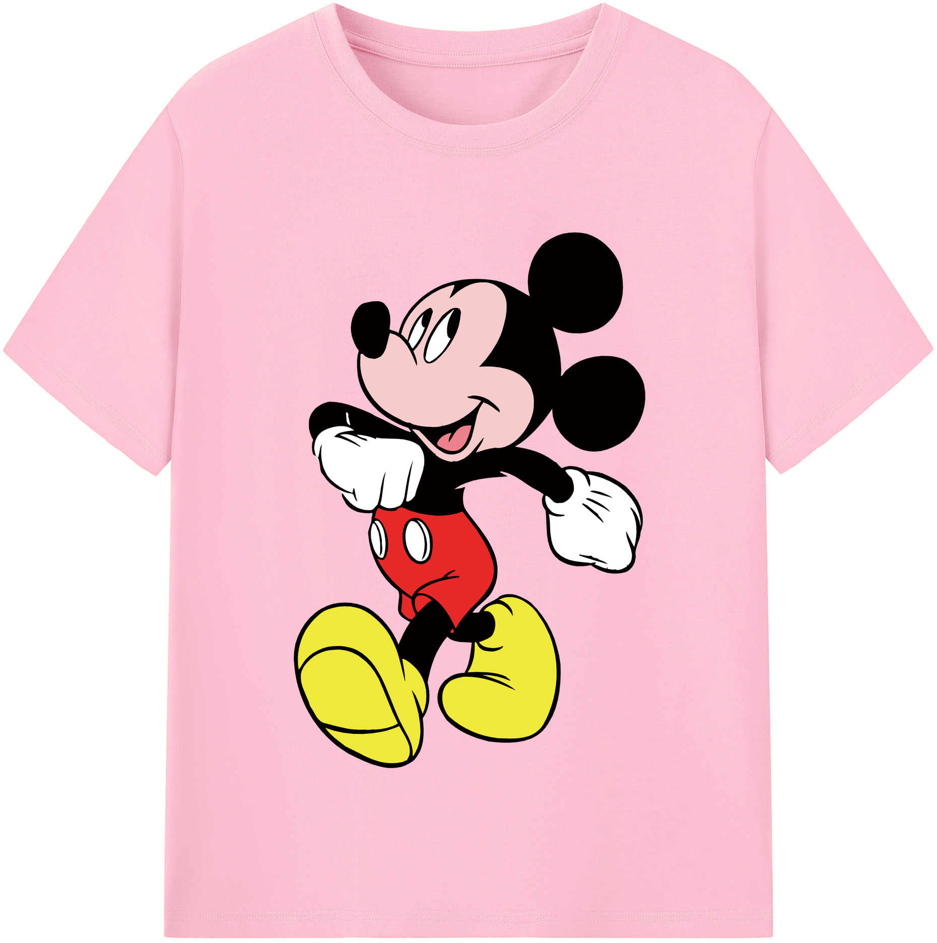 （画像用） ミッキーマウス Mickey Mouse 綿100％半袖Tシャツ（フロントプリント）