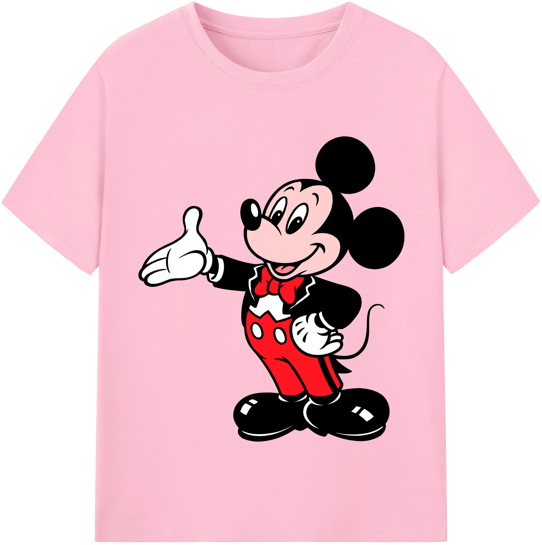 （画像用） ミッキーマウス Mickey Mouse 綿100％半袖Tシャツ（フロントプリント）