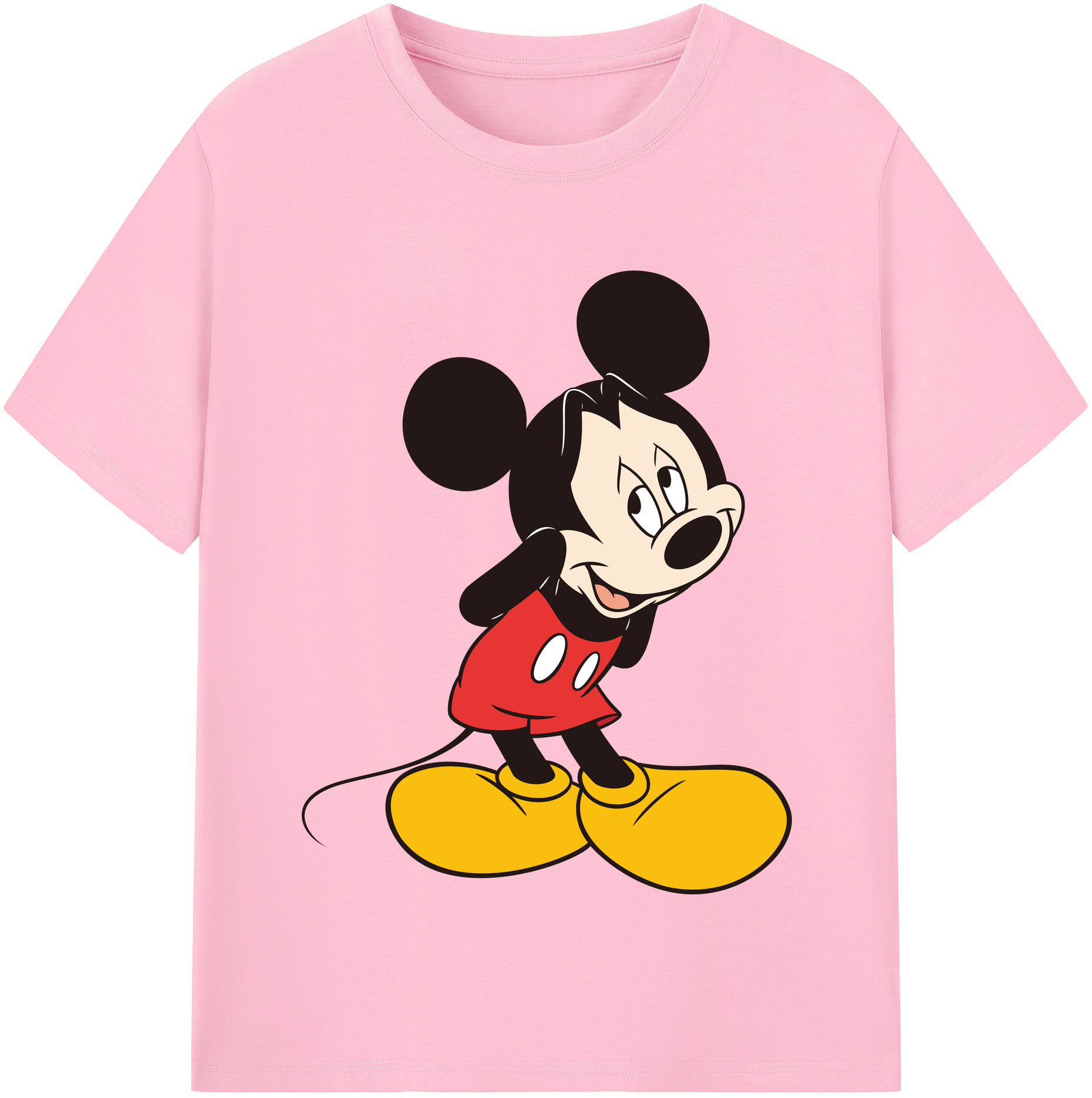 （画像用） ミッキーマウス Mickey Mouse 綿100％半袖Tシャツ（フロントプリント）