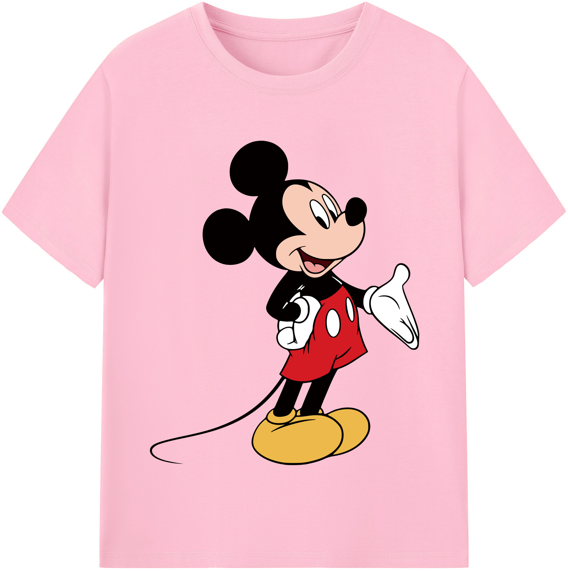 （画像用） ミッキーマウス Mickey Mouse 綿100％半袖Tシャツ（フロントプリント）