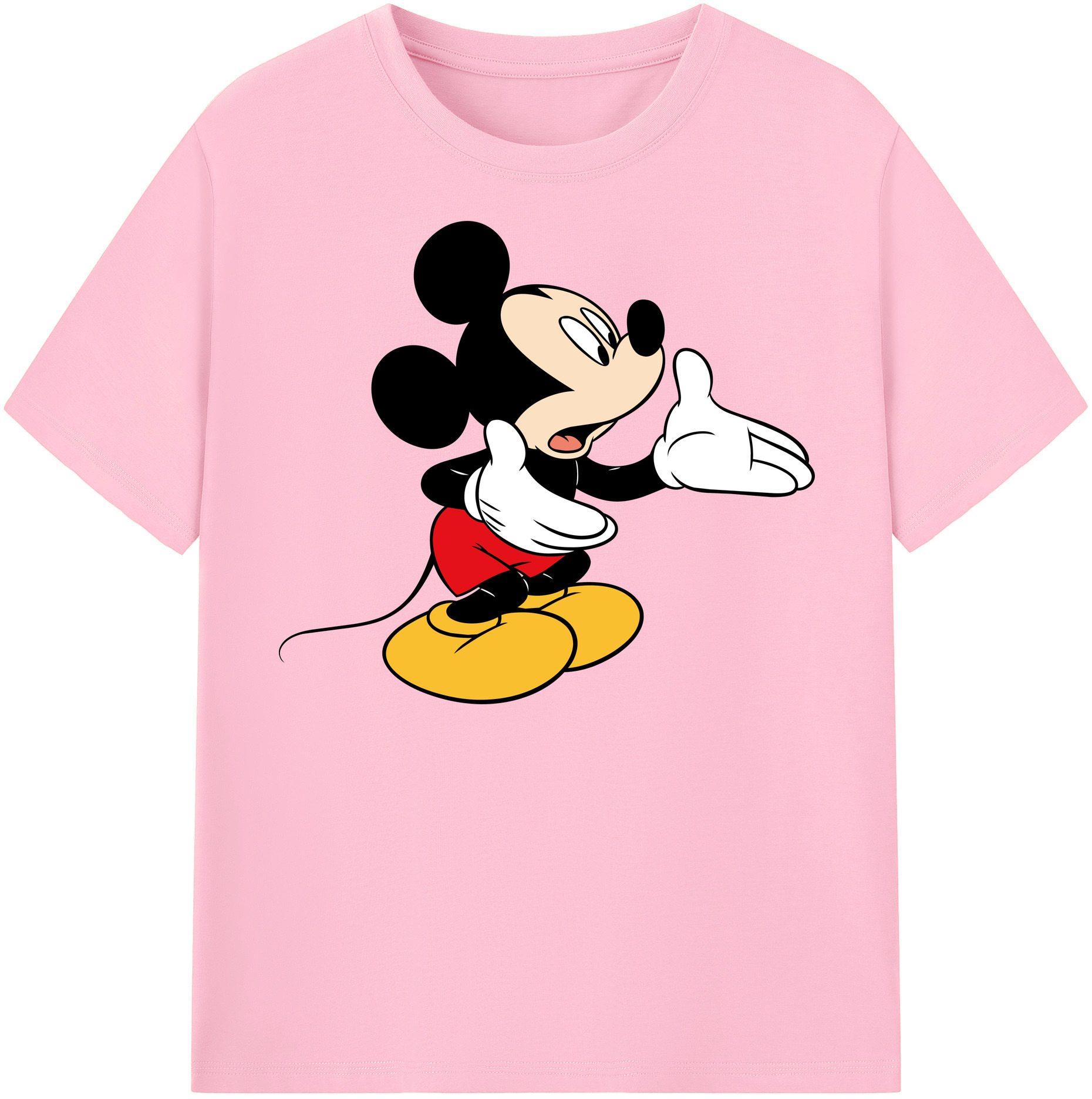 （画像用） ミッキーマウス Mickey Mouse 綿100％半袖Tシャツ（フロントプリント）