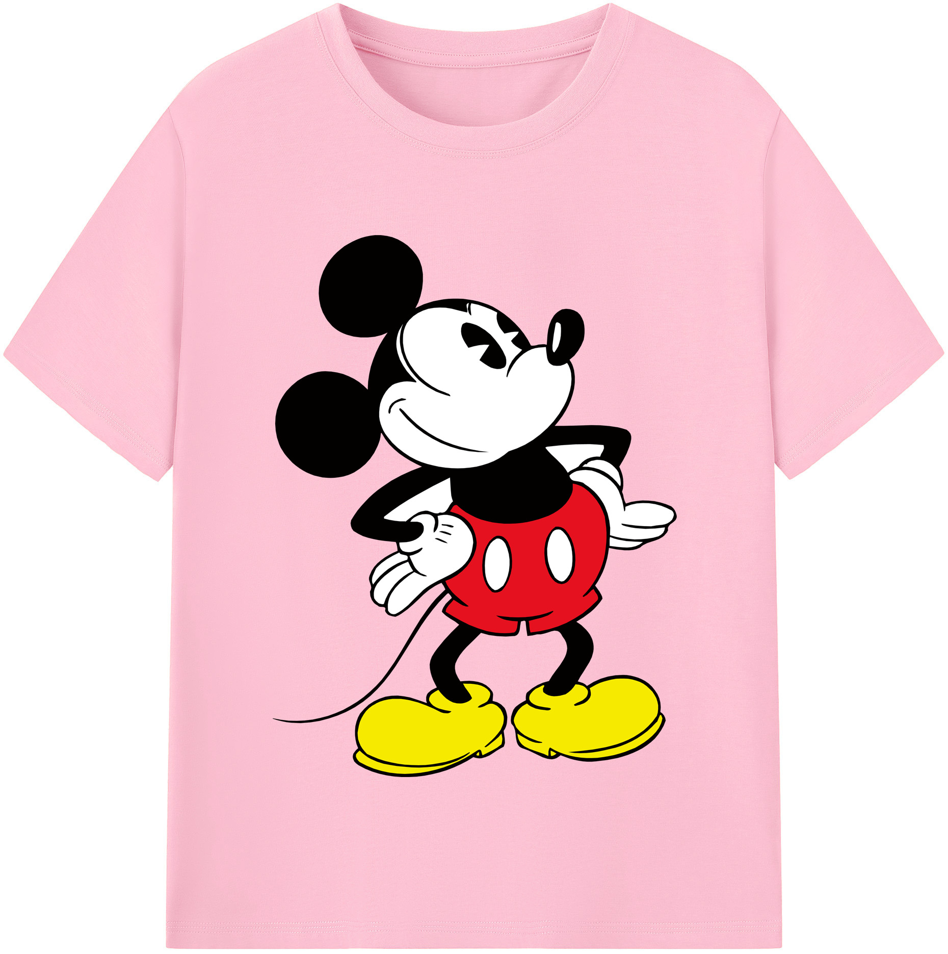 （画像用） ミッキーマウス Mickey Mouse 綿100％半袖Tシャツ（フロントプリント）
