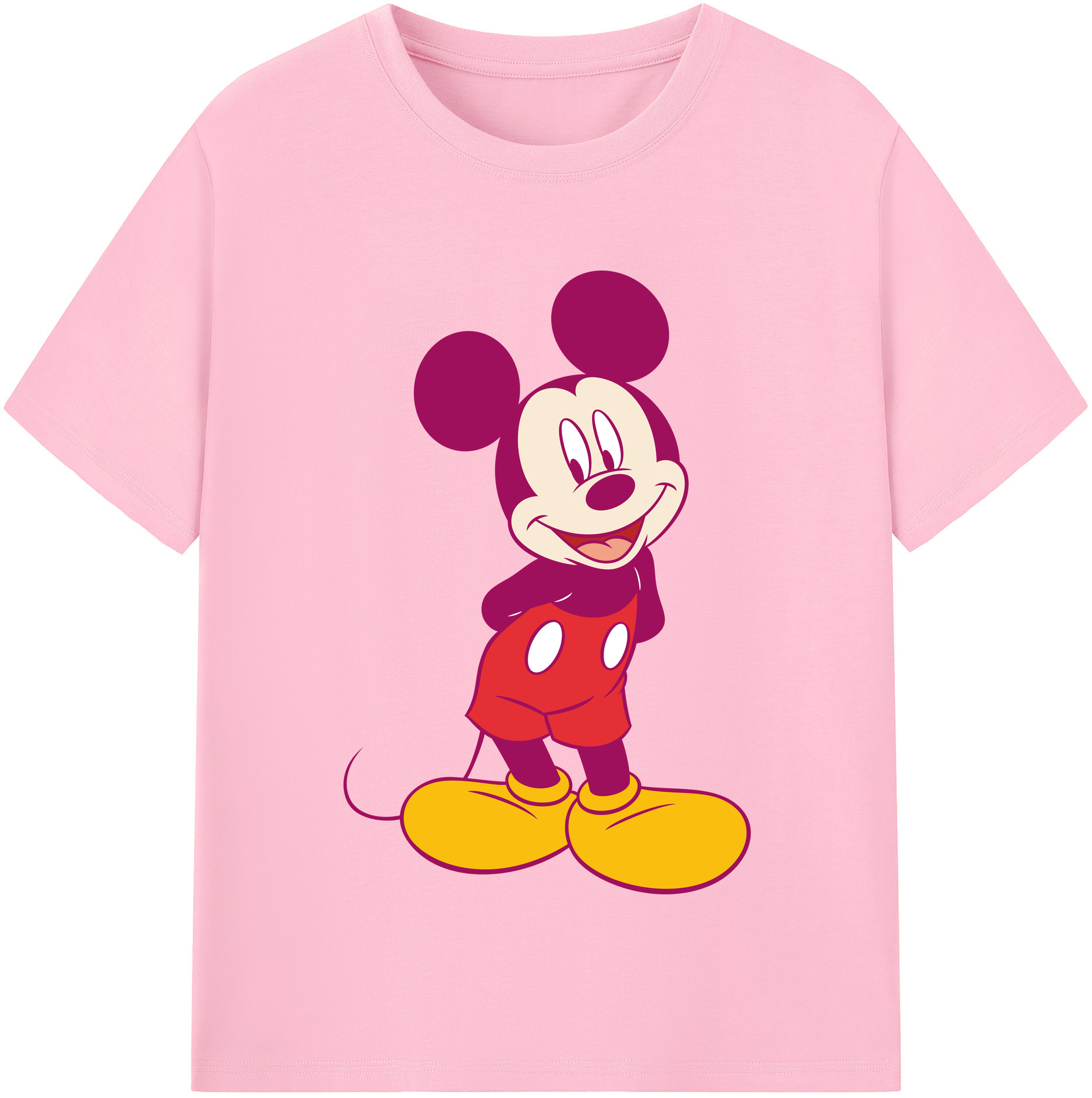 （画像用） ミッキーマウス Mickey Mouse 綿100％半袖Tシャツ（フロントプリント）