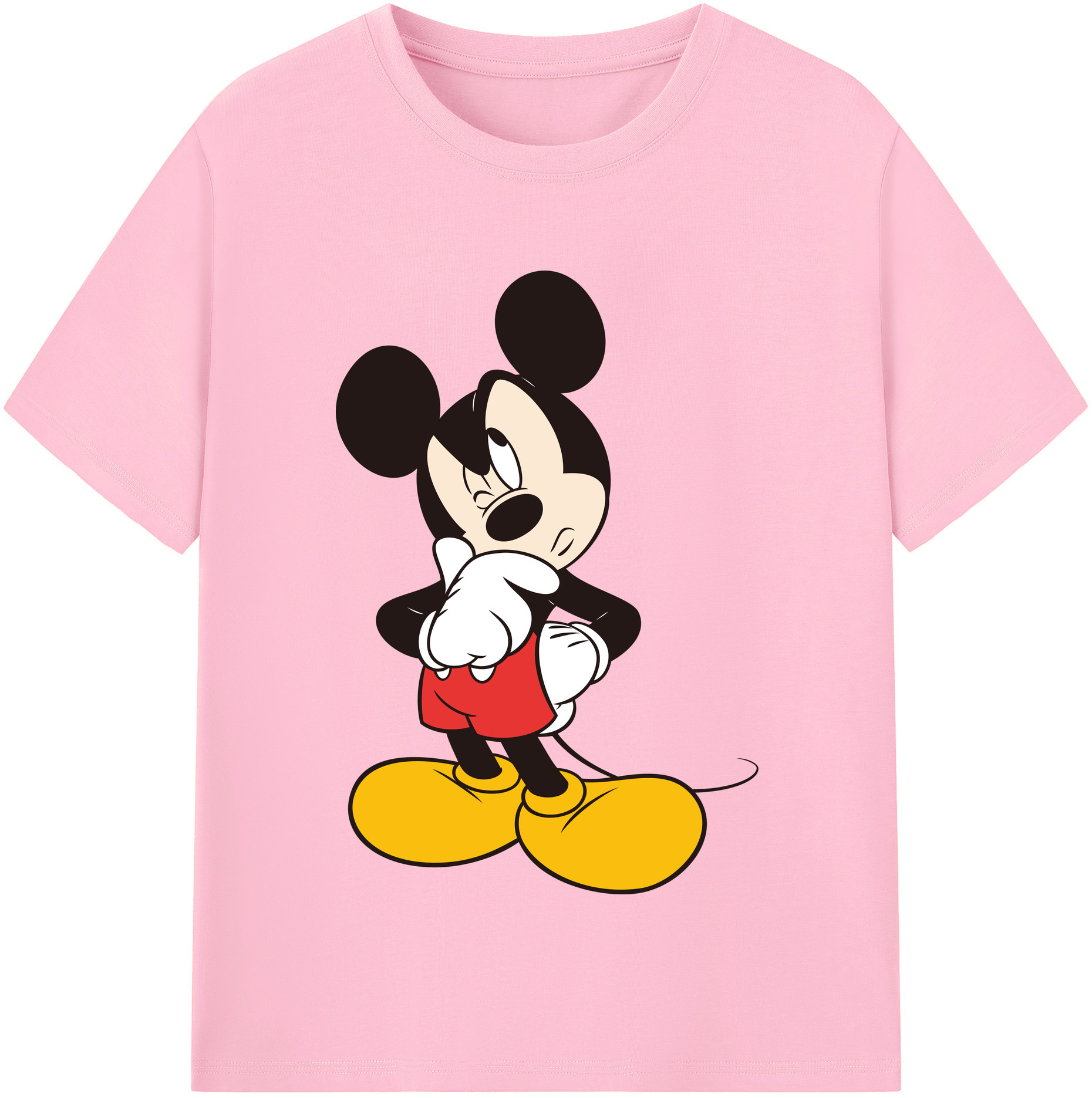 （画像用） ミッキーマウス Mickey Mouse 綿100％半袖Tシャツ（フロントプリント）