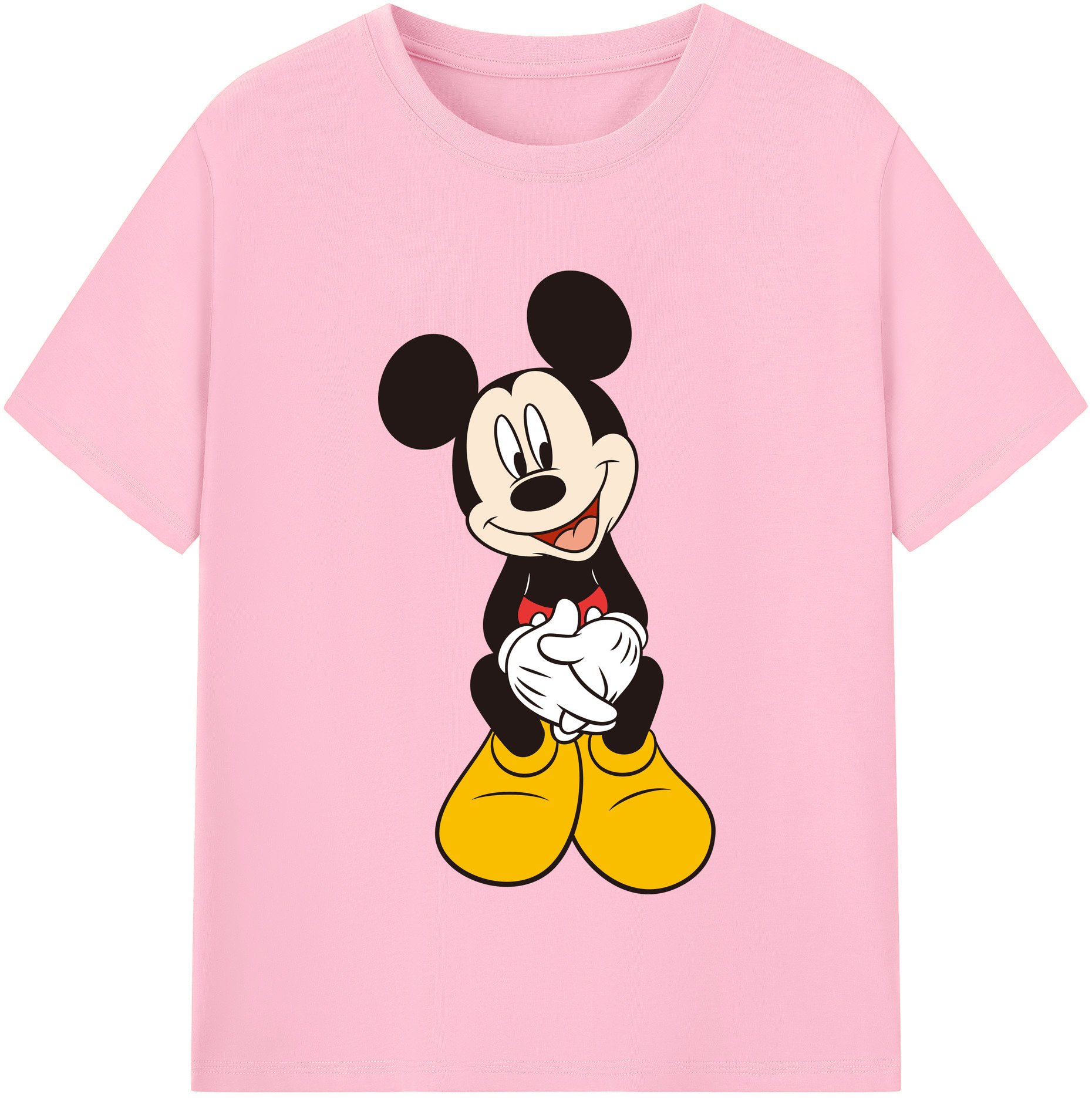 （画像用） ミッキーマウス Mickey Mouse 綿100％半袖Tシャツ（フロントプリント）