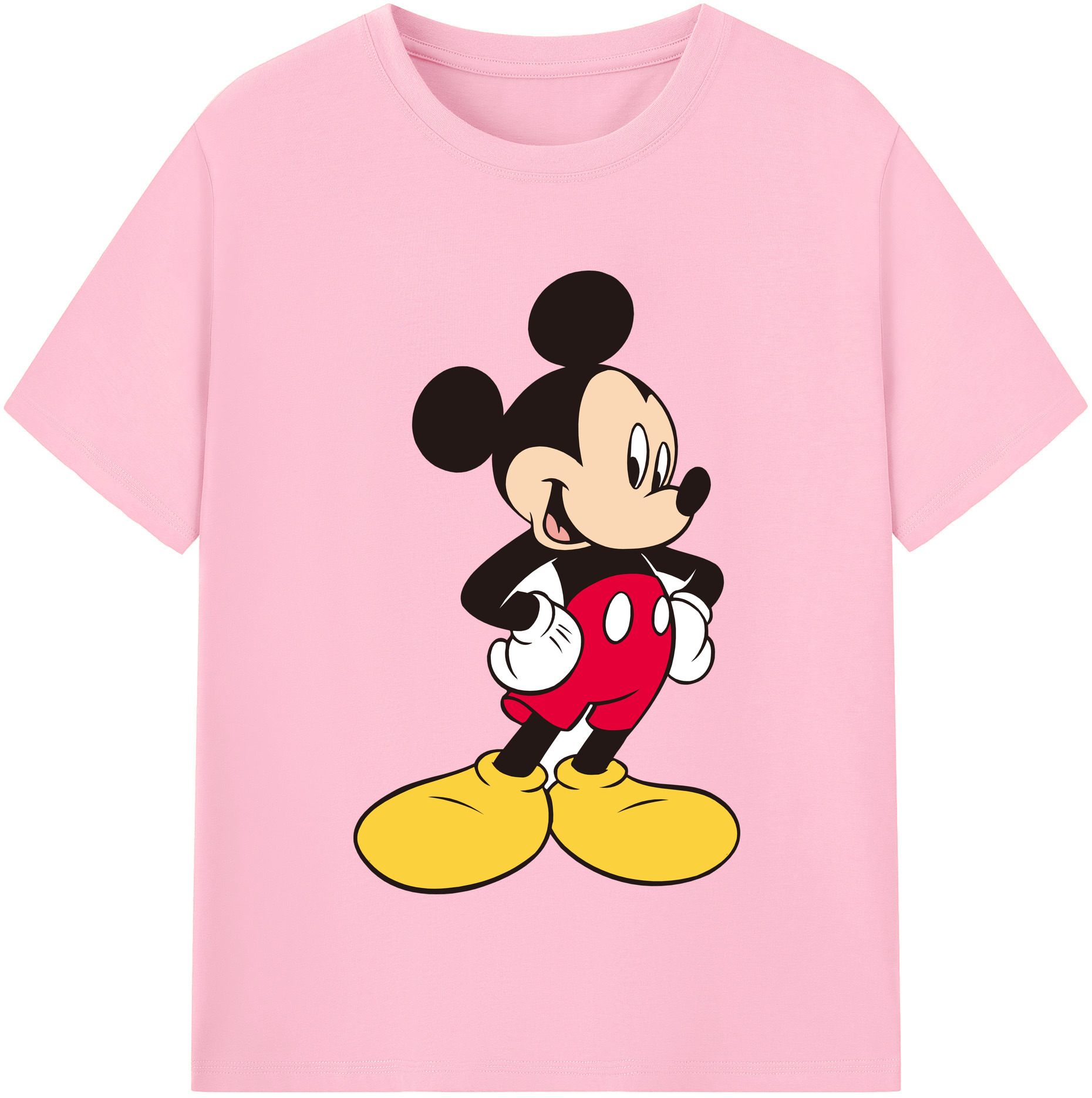 （画像用） ミッキーマウス Mickey Mouse 綿100％半袖Tシャツ（フロントプリント）