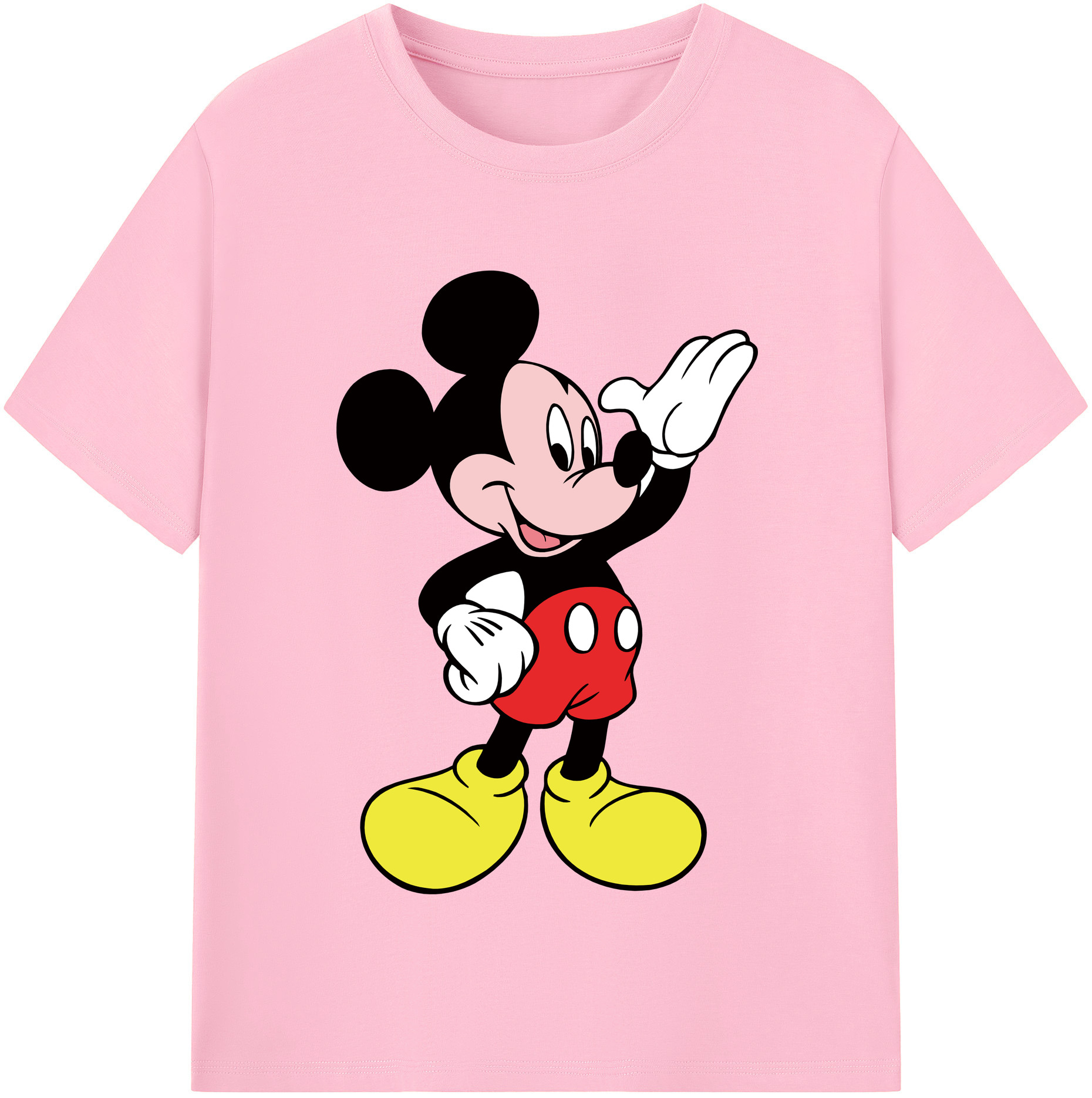 （画像用） ミッキーマウス Mickey Mouse 綿100％半袖Tシャツ（フロントプリント）