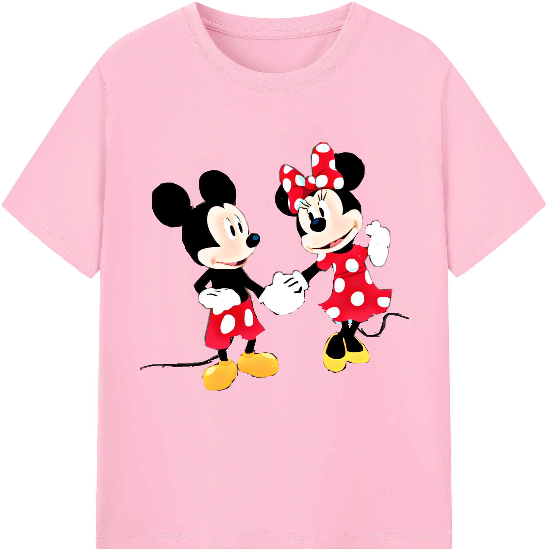 （画像用） ミッキーマウス Mickey Mouse 綿100％半袖Tシャツ（フロントプリント）