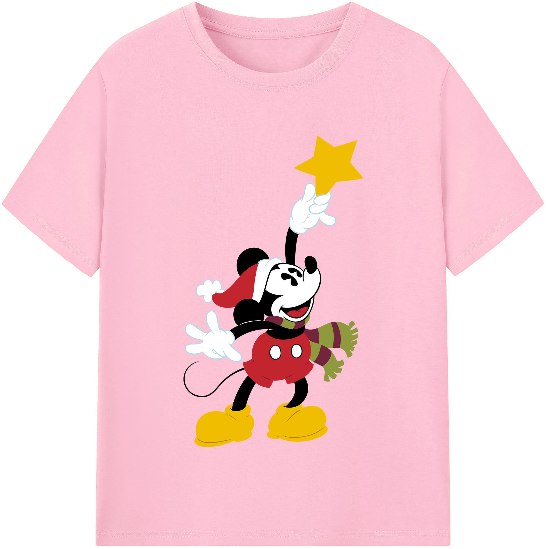（画像用） ミッキーマウス Mickey Mouse 綿100％半袖Tシャツ（フロントプリント）