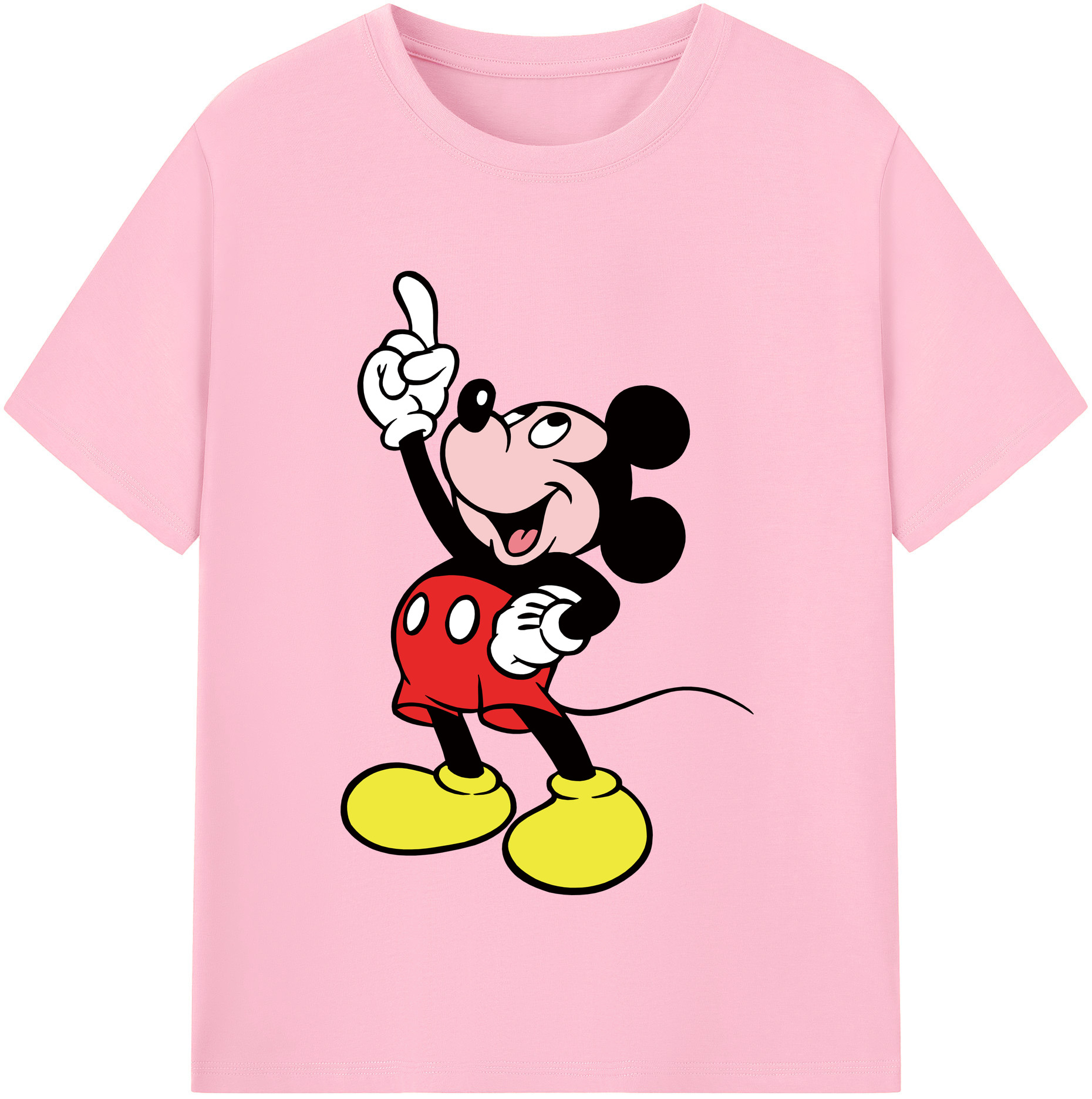 （画像用） ミッキーマウス Mickey Mouse 綿100％半袖Tシャツ（フロントプリント）