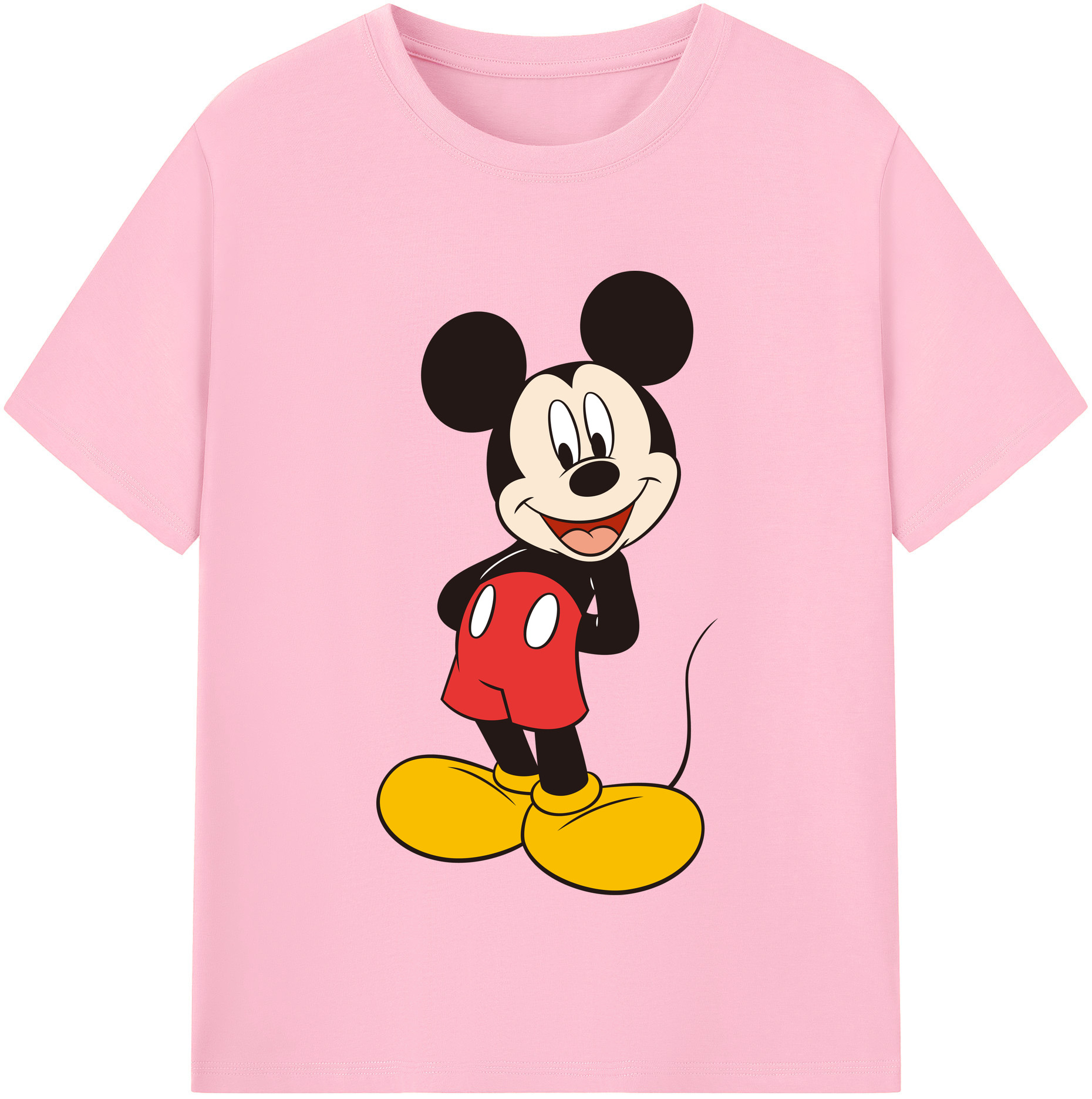 （画像用） ミッキーマウス Mickey Mouse 綿100％半袖Tシャツ（フロントプリント）