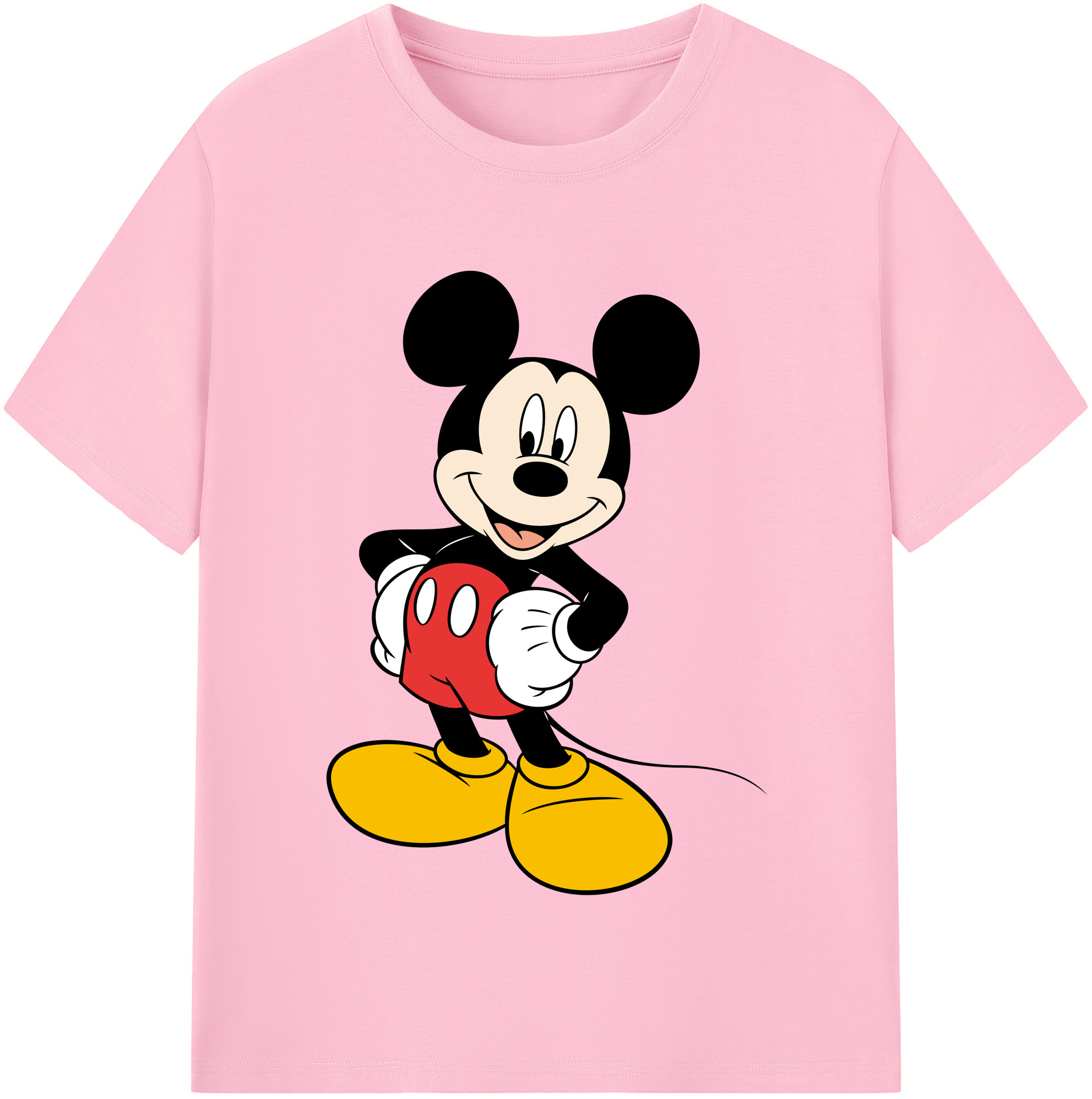 （画像用） ミッキーマウス Mickey Mouse 綿100％半袖Tシャツ（フロントプリント）