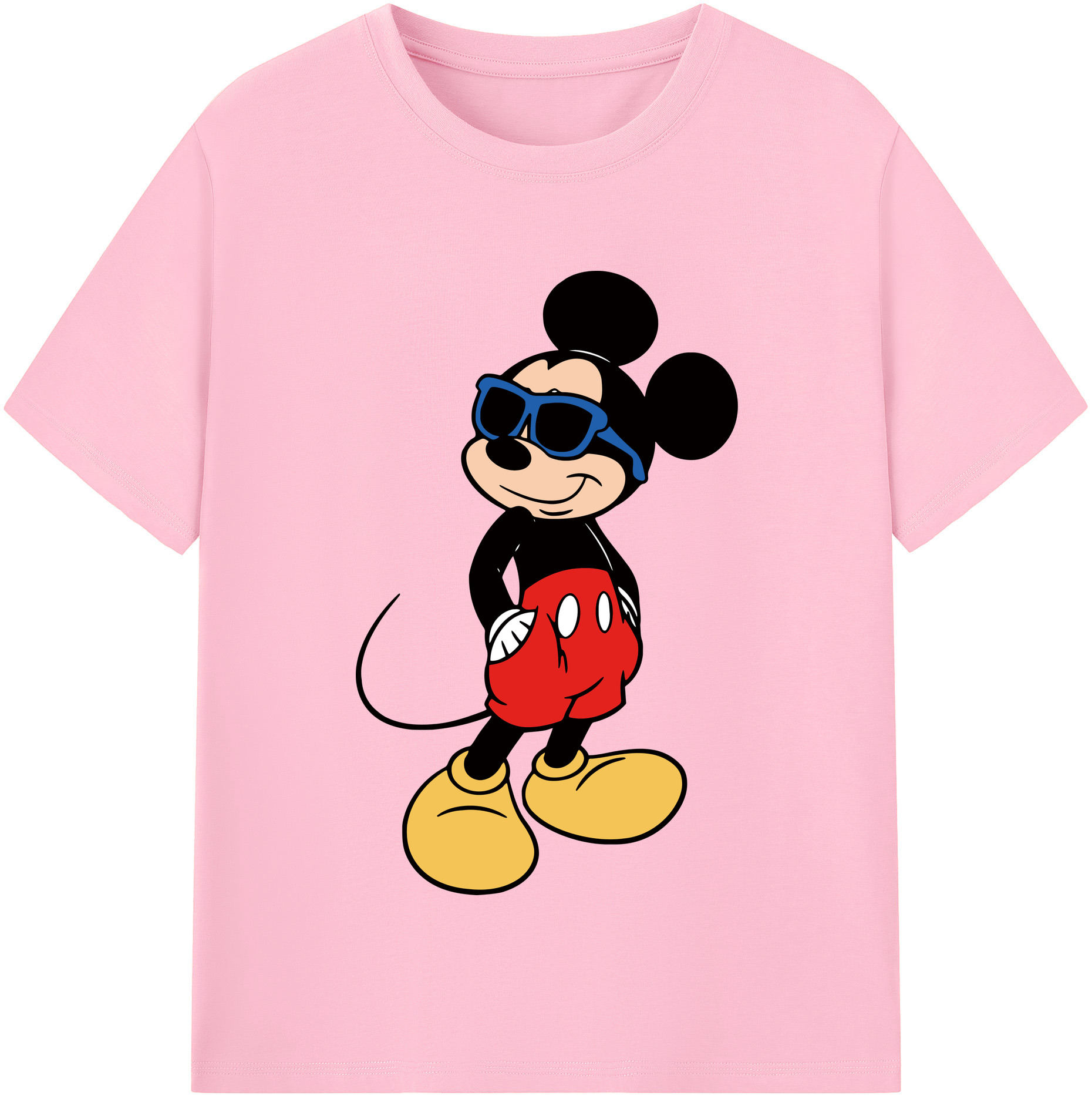 （画像用） ミッキーマウス Mickey Mouse 綿100％半袖Tシャツ（フロントプリント）