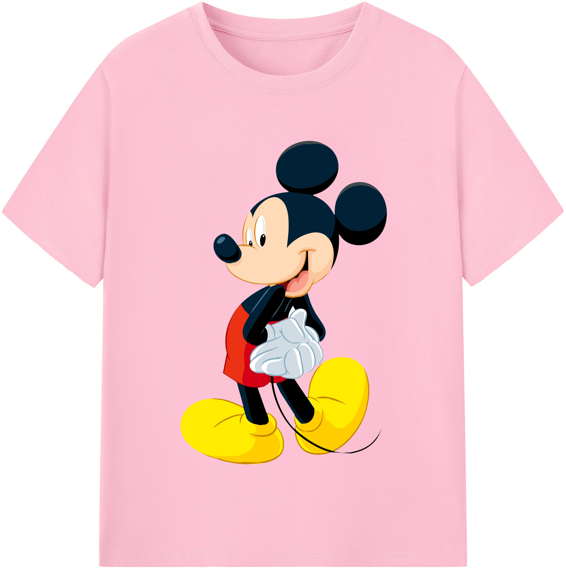 （画像用） ミッキーマウス Mickey Mouse 綿100％半袖Tシャツ（フロントプリント）