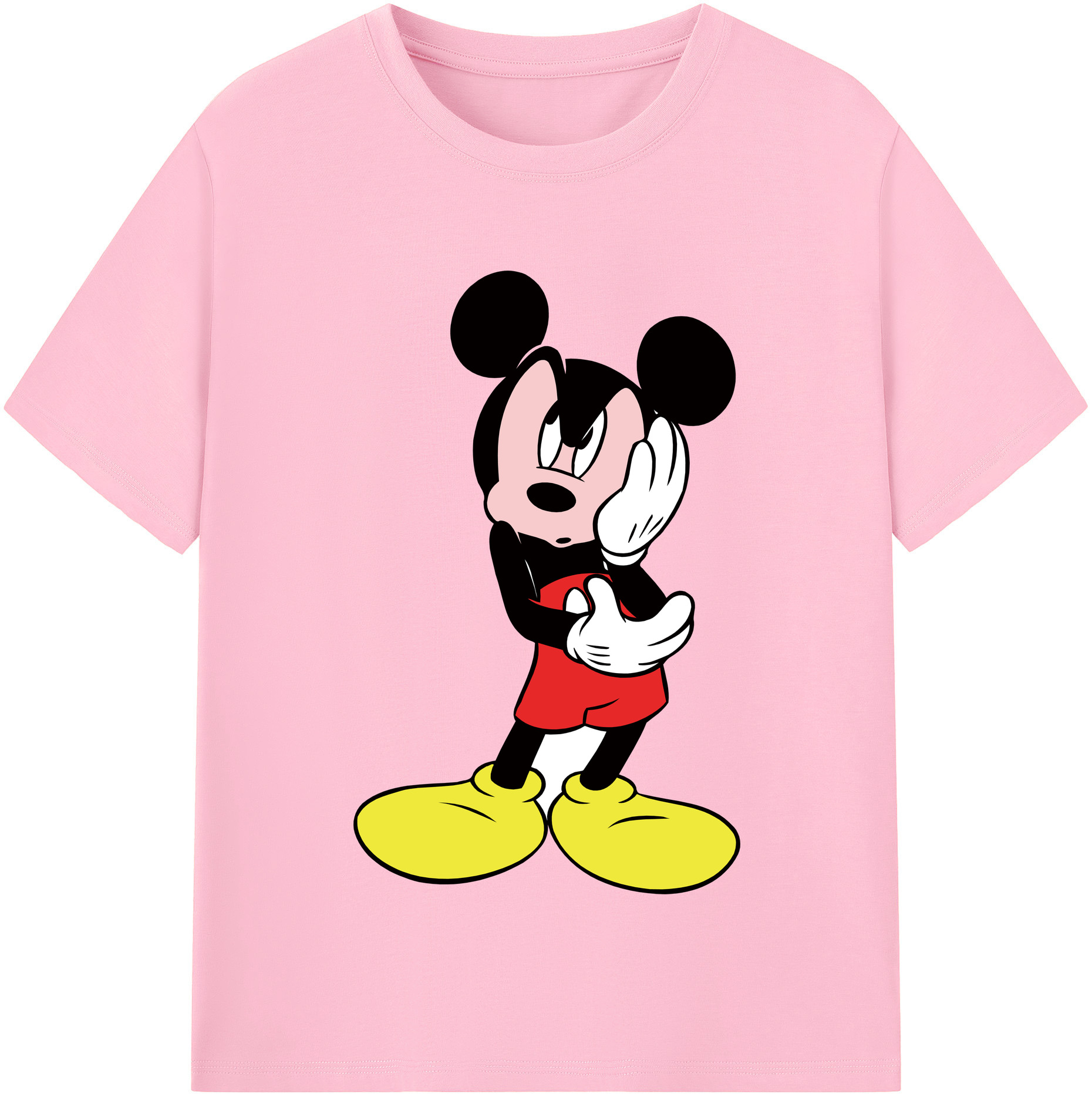 （画像用） ミッキーマウス Mickey Mouse 綿100％半袖Tシャツ（フロントプリント）