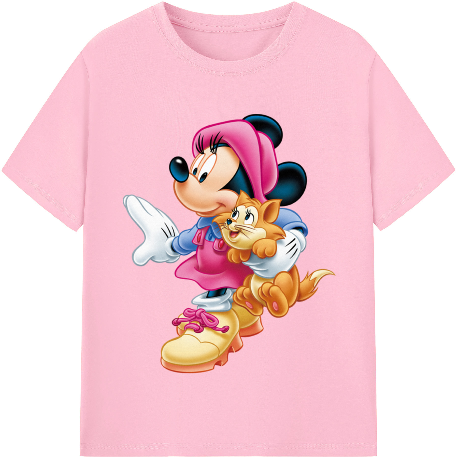 （画像用） ミッキーマウス Mickey Mouse 綿100％半袖Tシャツ（フロントプリント）
