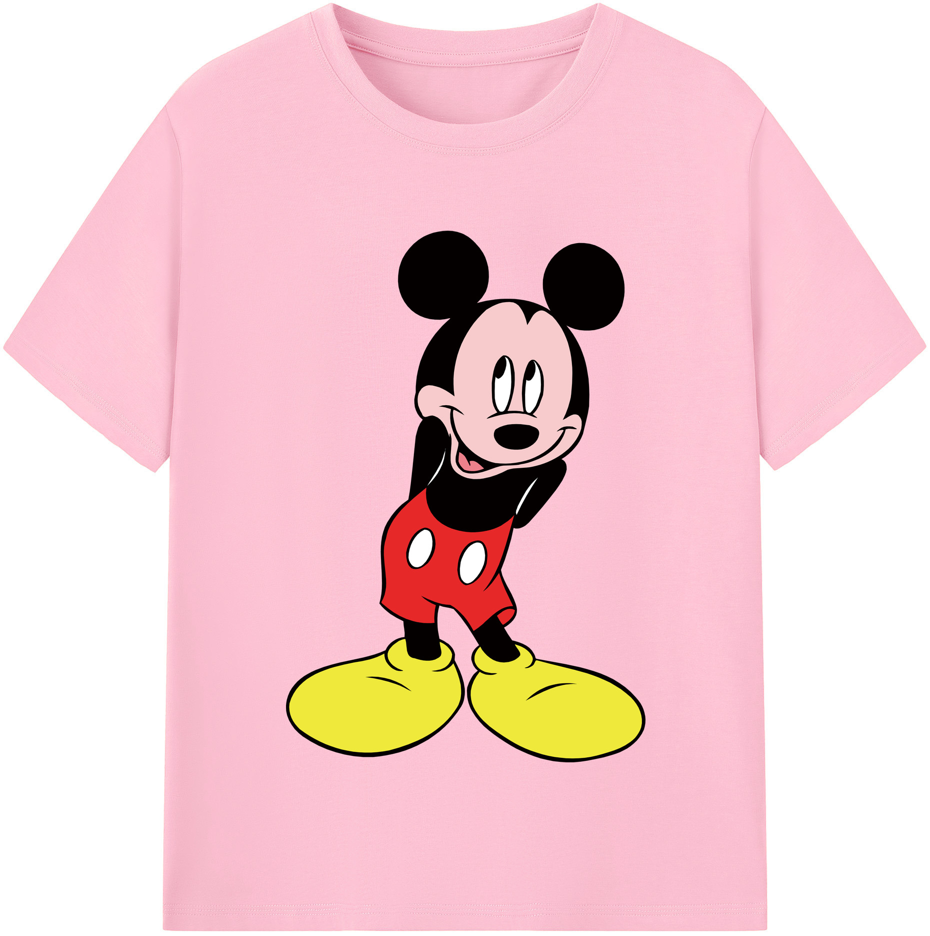（画像用） ミッキーマウス Mickey Mouse 綿100％半袖Tシャツ（フロントプリント）
