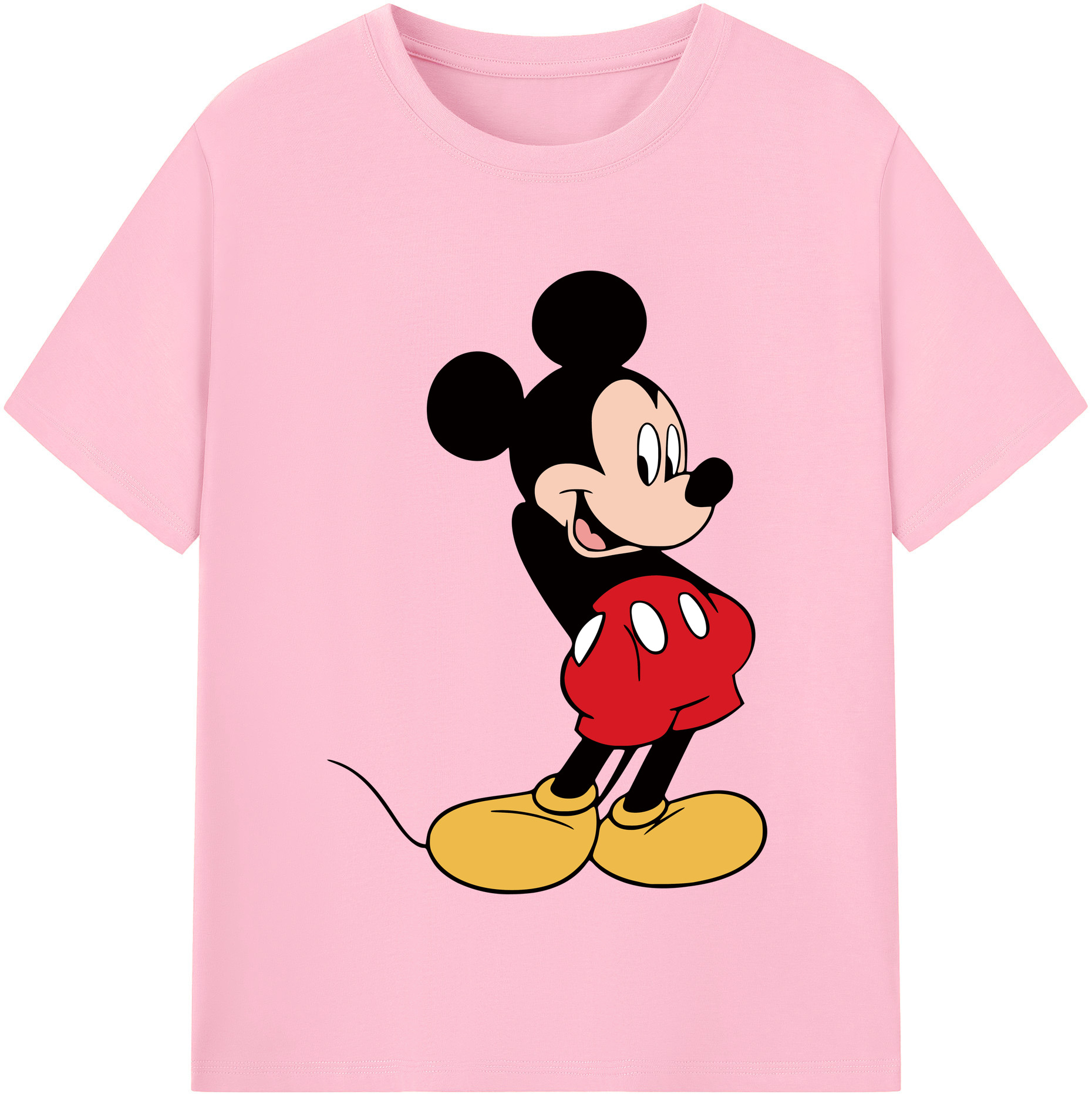 （画像用） ミッキーマウス Mickey Mouse 綿100％半袖Tシャツ（フロントプリント）
