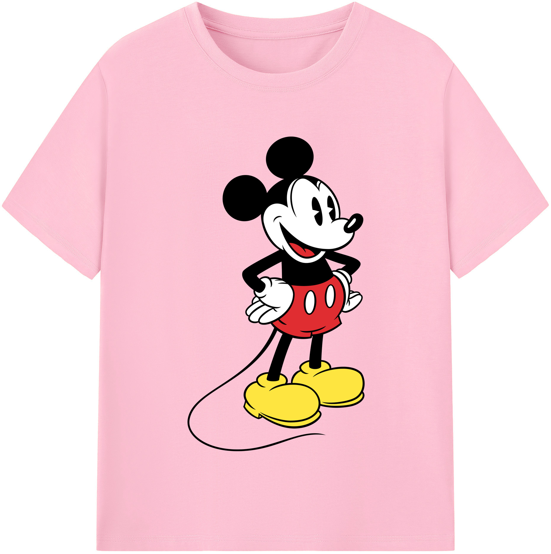 （画像用） ミッキーマウス Mickey Mouse 綿100％半袖Tシャツ（フロントプリント）
