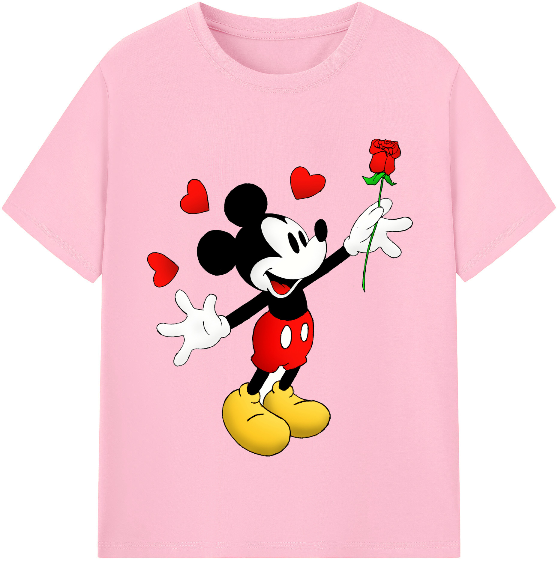 （画像用） ミッキーマウス Mickey Mouse 綿100％半袖Tシャツ（フロントプリント）