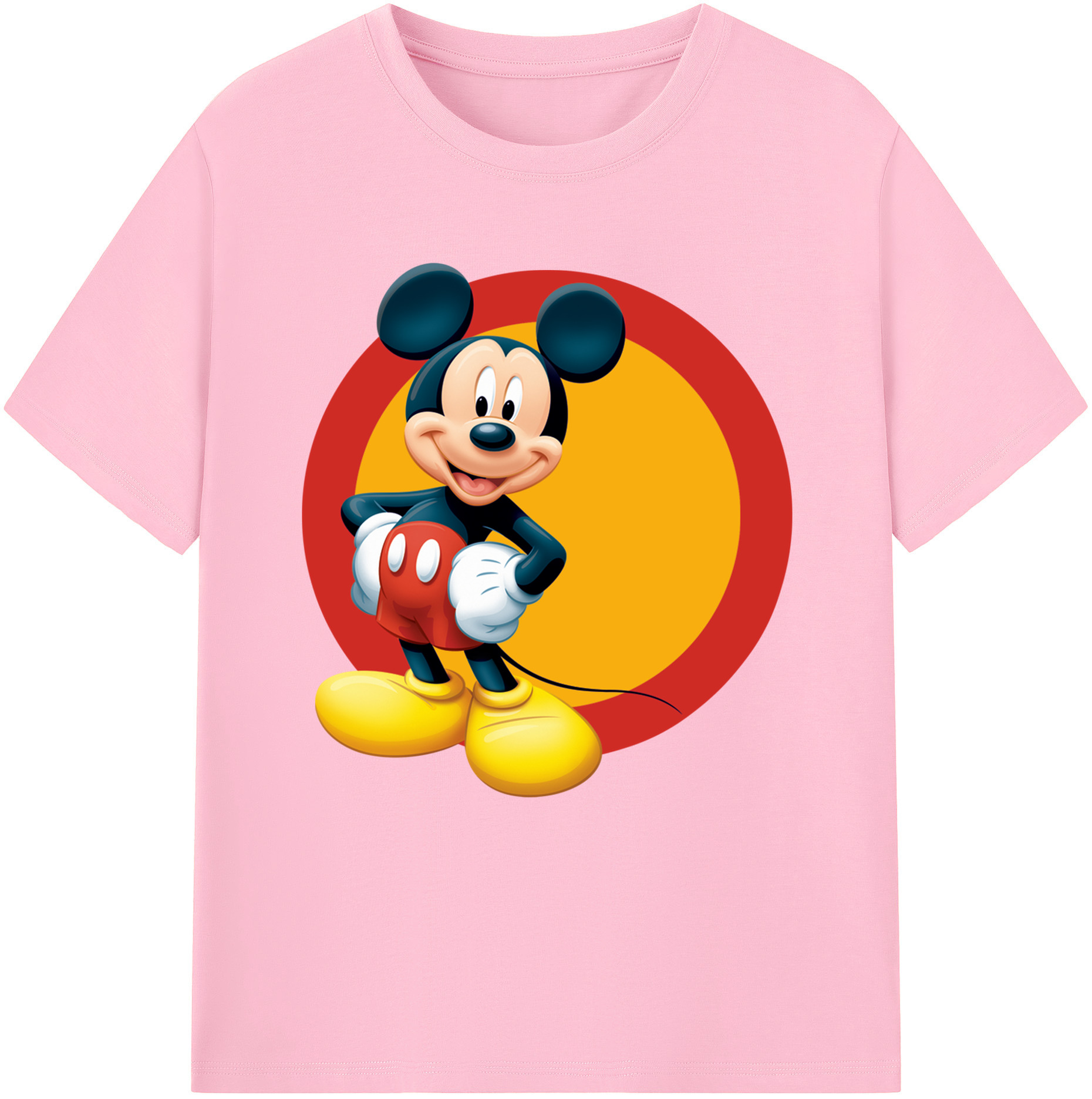 （画像用） ミッキーマウス Mickey Mouse 綿100％半袖Tシャツ（フロントプリント）