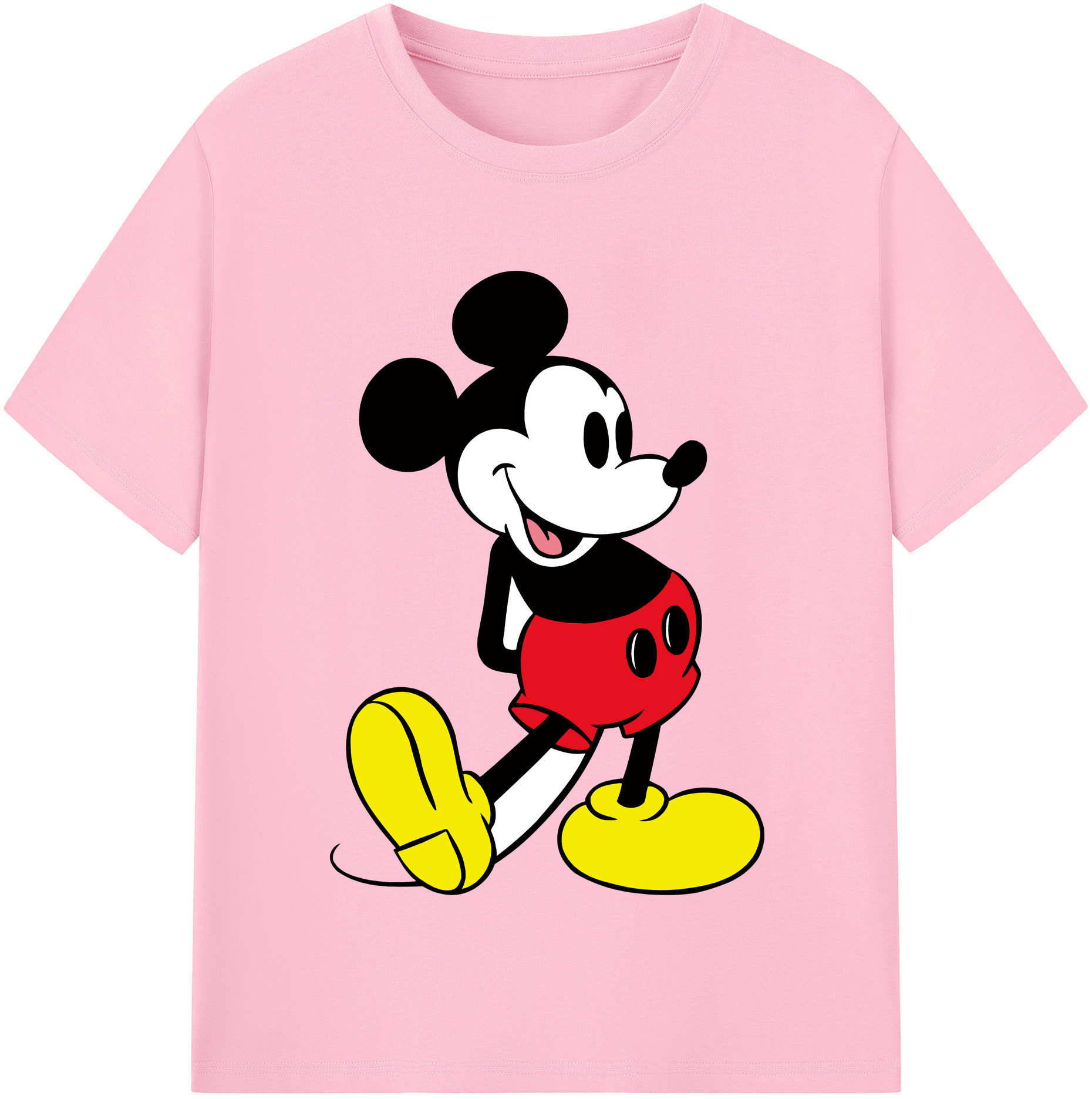 （画像用） ミッキーマウス Mickey Mouse 綿100％半袖Tシャツ（フロントプリント）
