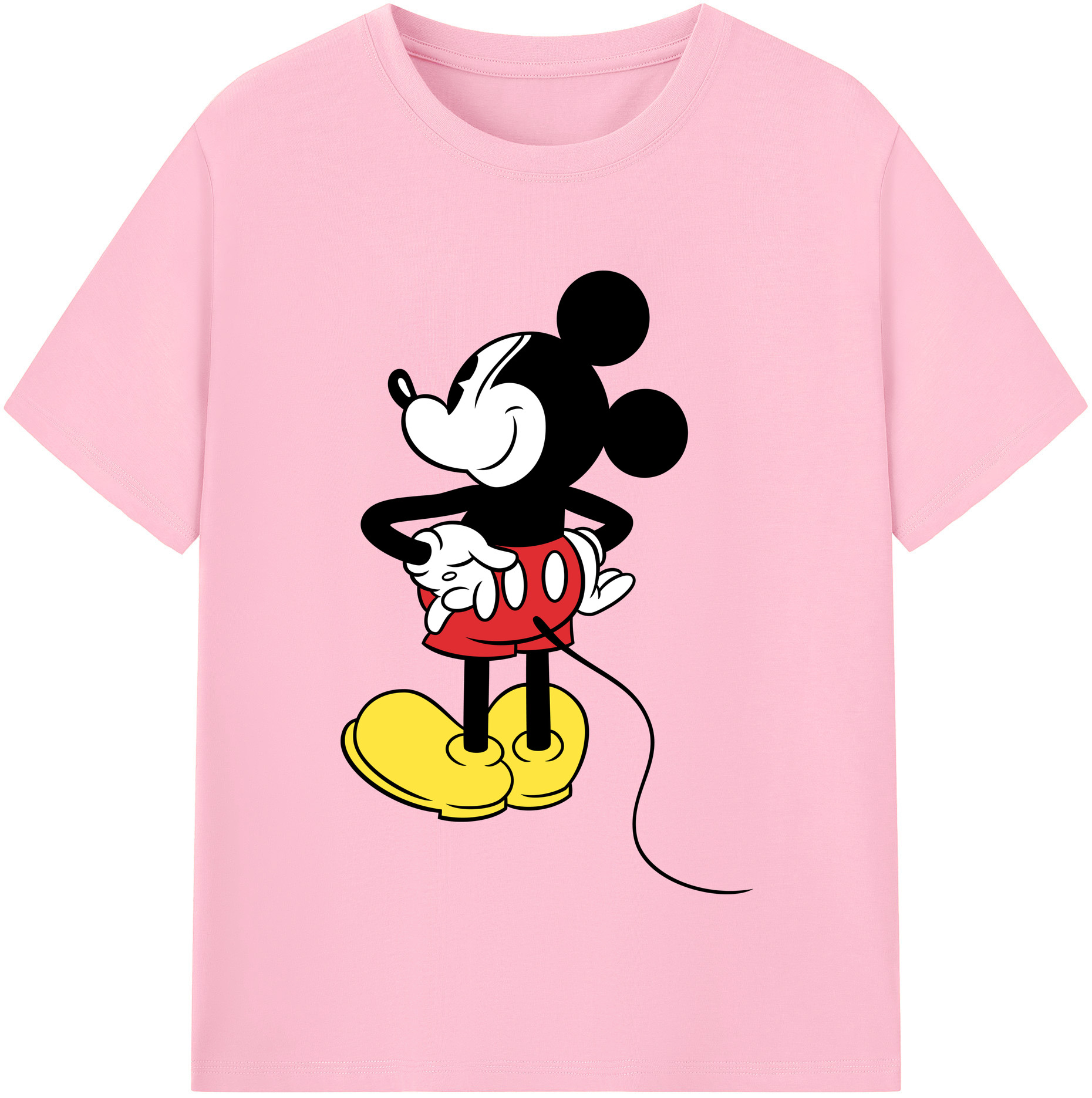（画像用） ミッキーマウス Mickey Mouse 綿100％半袖Tシャツ（フロントプリント）
