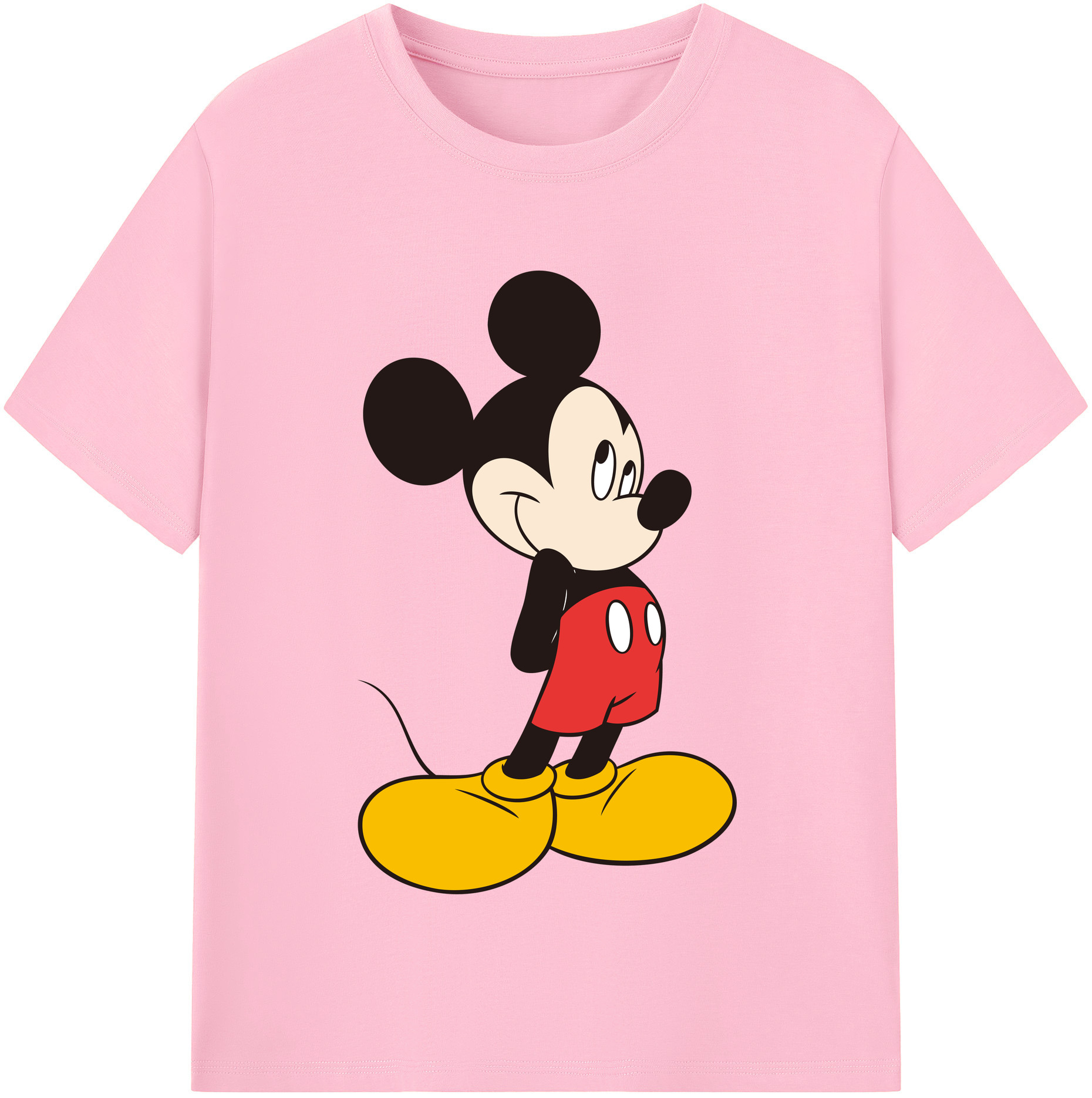 （画像用） ミッキーマウス Mickey Mouse 綿100％半袖Tシャツ（フロントプリント）