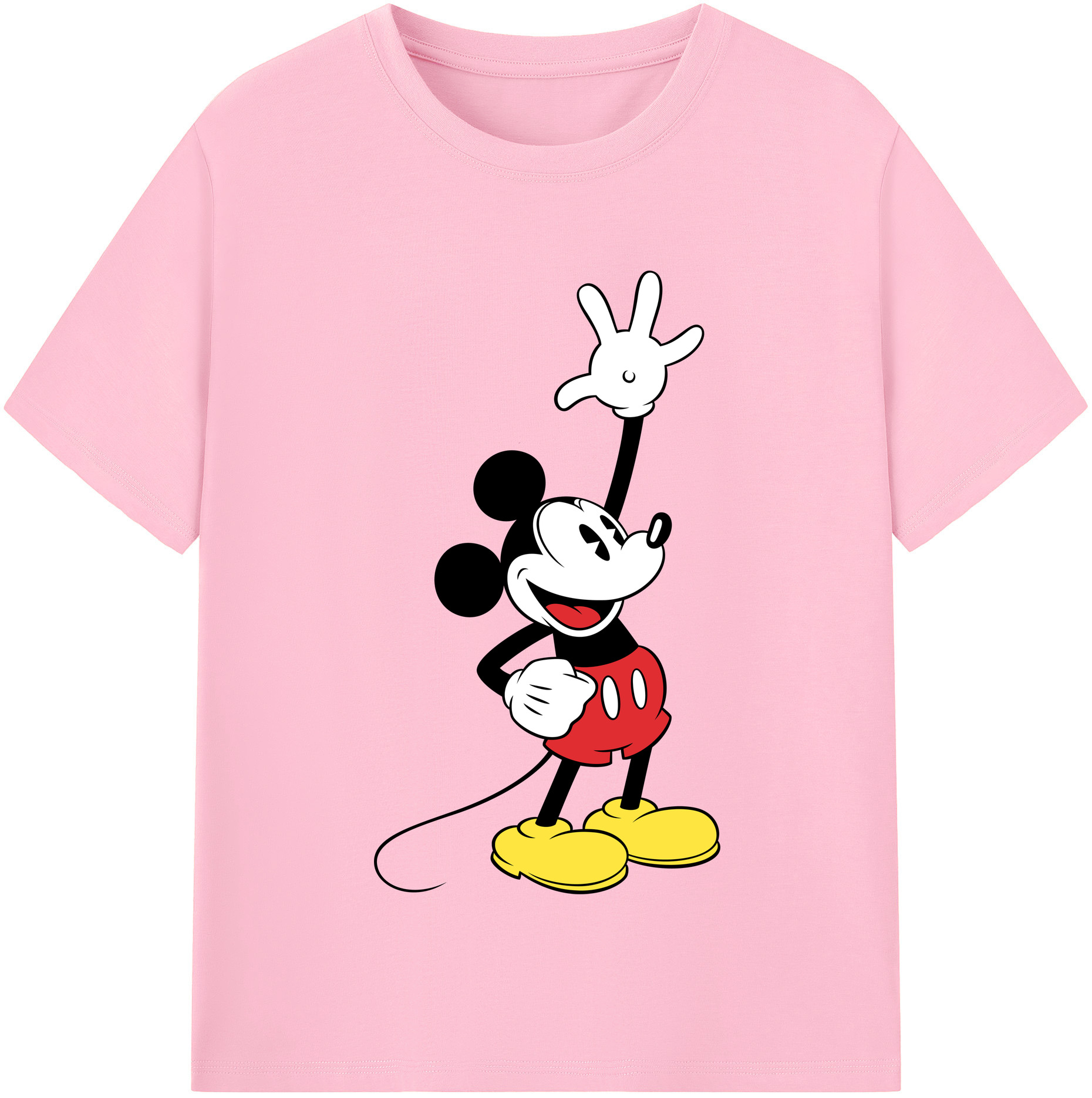 （画像用） ミッキーマウス Mickey Mouse 綿100％半袖Tシャツ（フロントプリント）