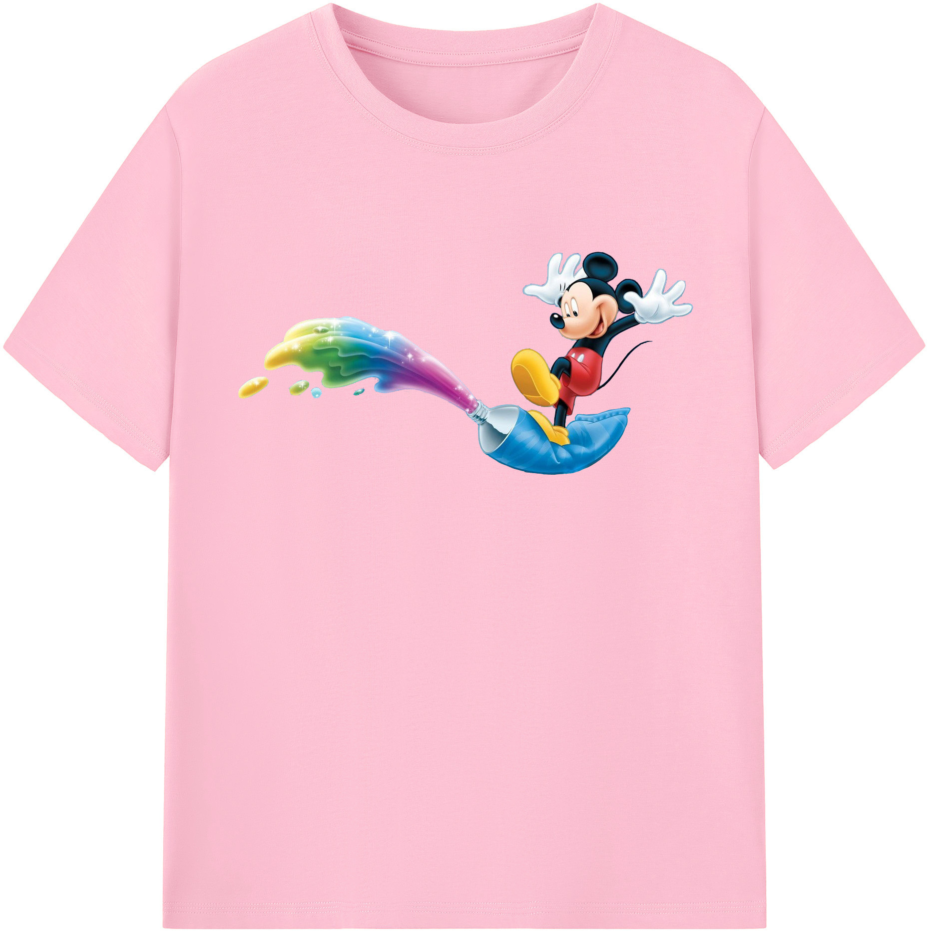 （画像用） ミッキーマウス Mickey Mouse 綿100％半袖Tシャツ（フロントプリント）