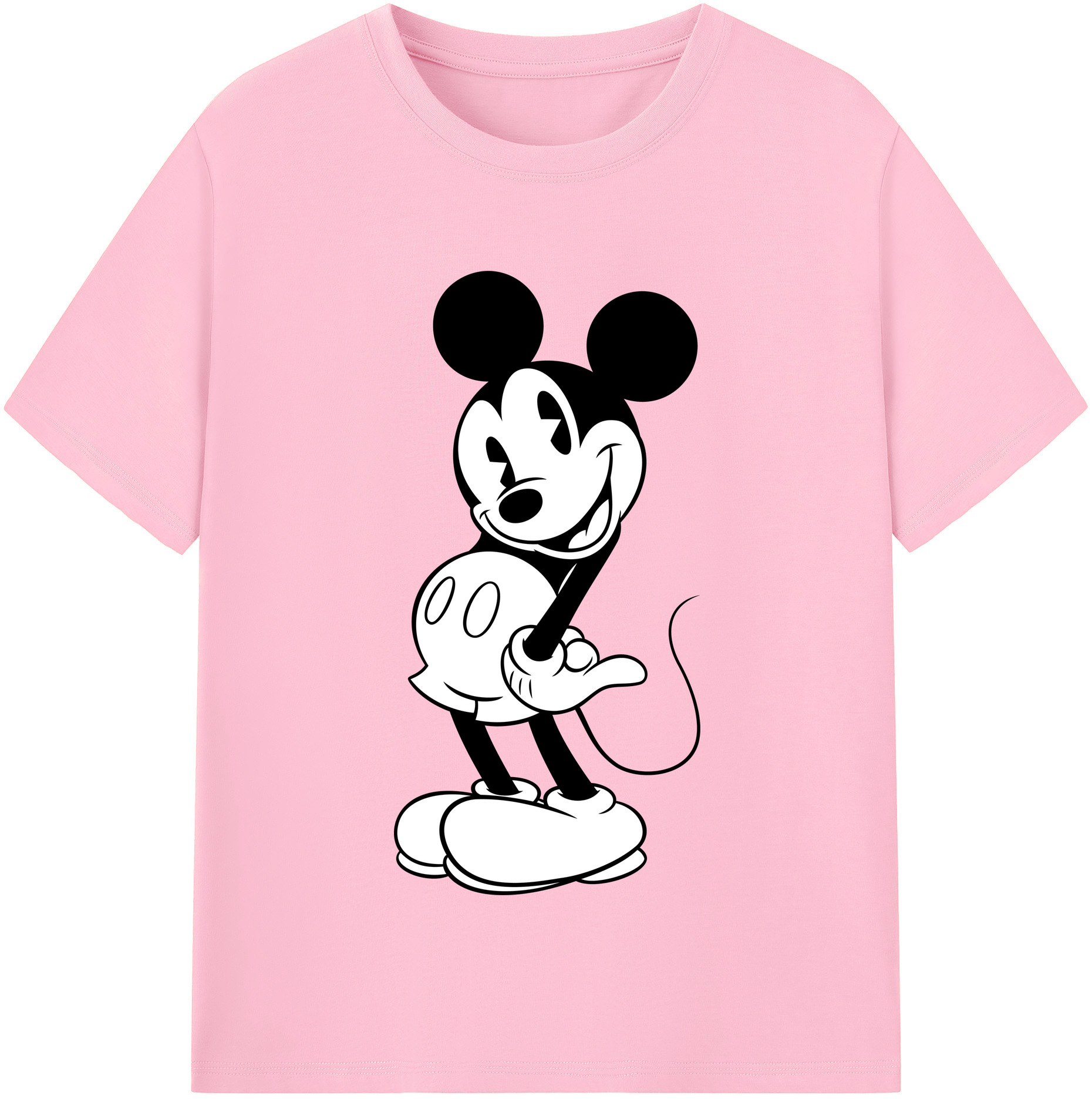（画像用） ミッキーマウス Mickey Mouse 綿100％半袖Tシャツ（フロントプリント）
