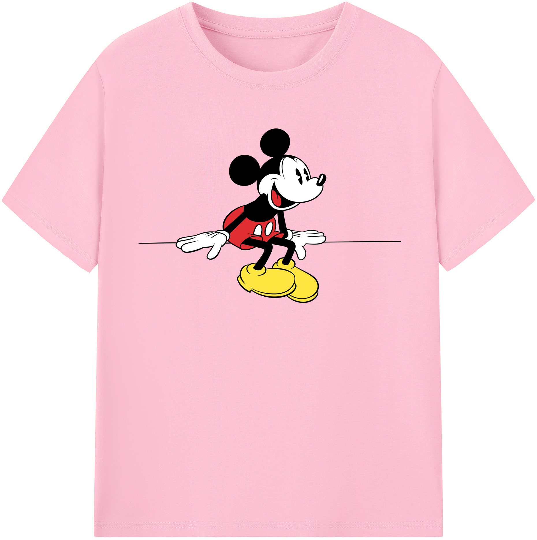 （画像用） ミッキーマウス Mickey Mouse 綿100％半袖Tシャツ（フロントプリント）