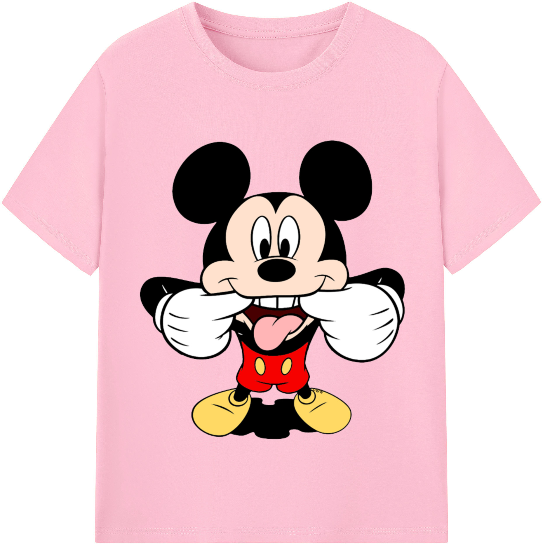 （画像用） ミッキーマウス Mickey Mouse 綿100％半袖Tシャツ（フロントプリント）