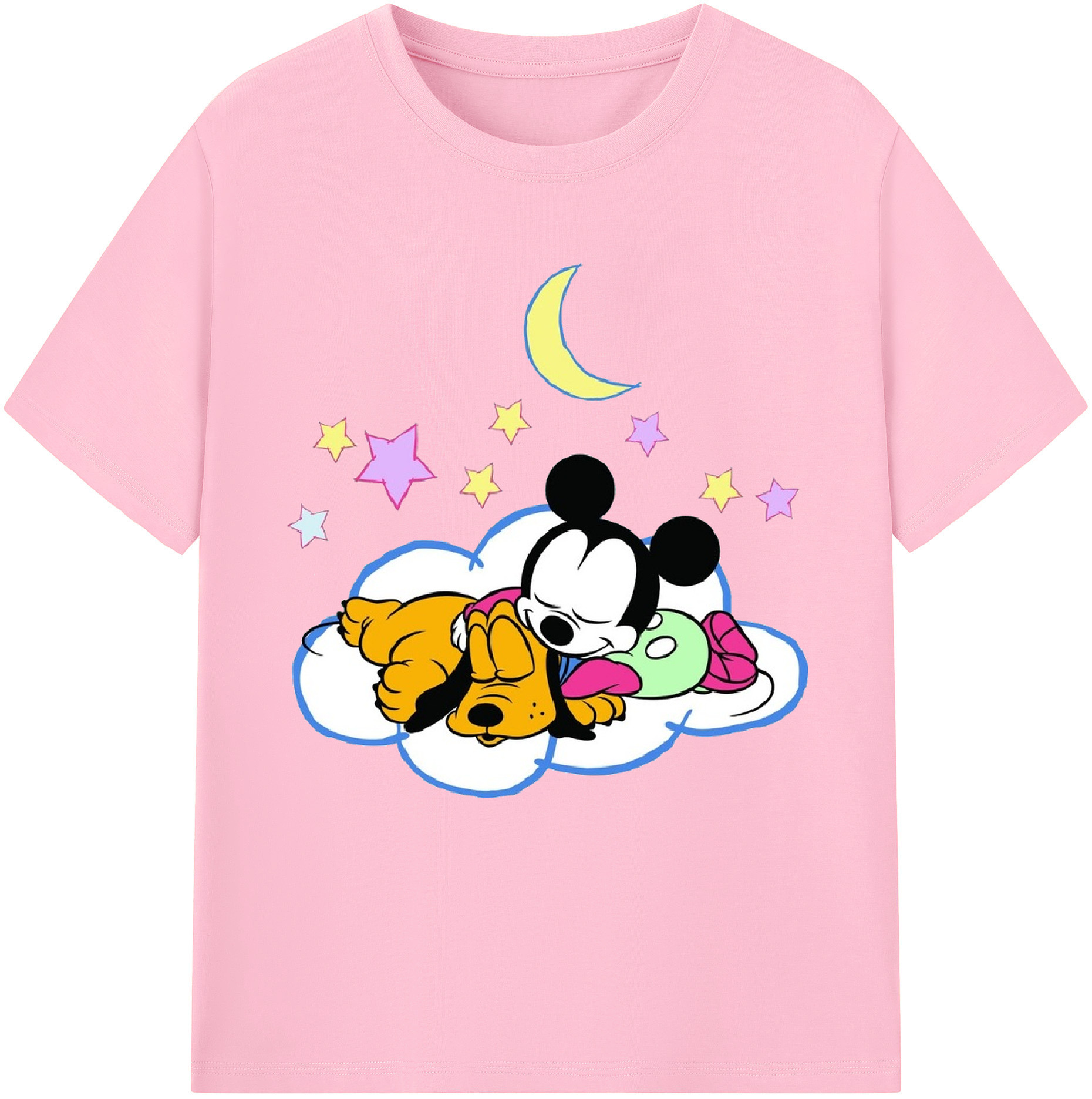 （画像用） ミッキーマウス Mickey Mouse 綿100％半袖Tシャツ（フロントプリント）