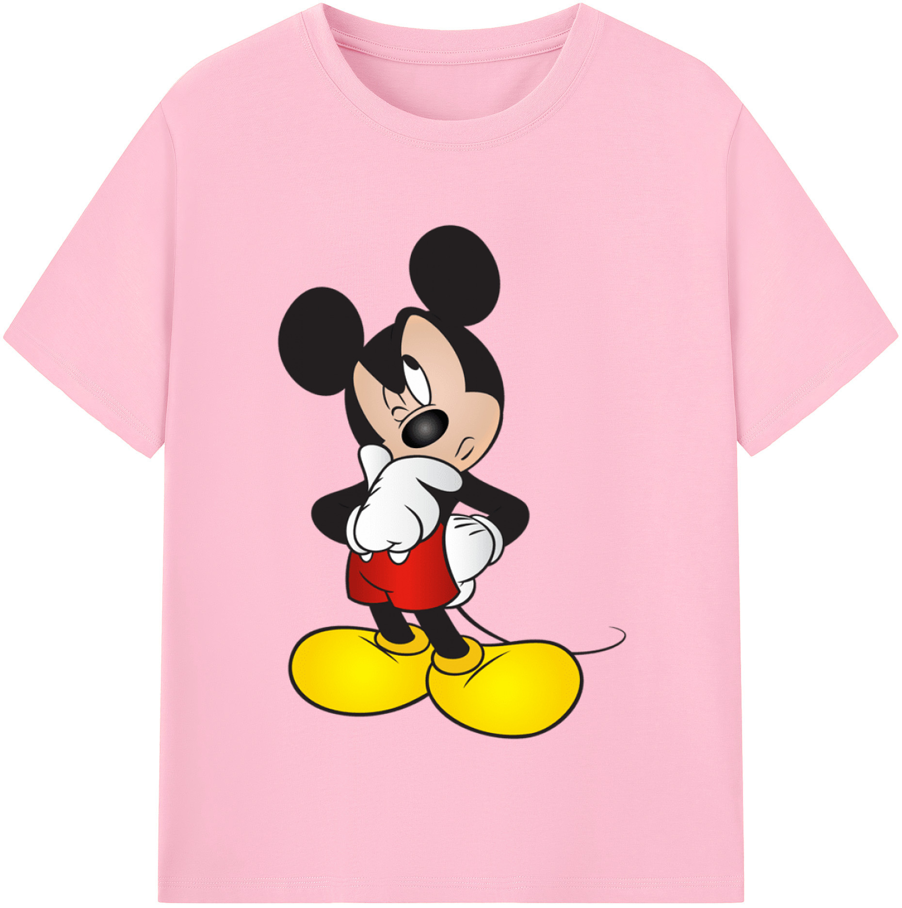 （画像用） ミッキーマウス Mickey Mouse 綿100％半袖Tシャツ（フロントプリント）
