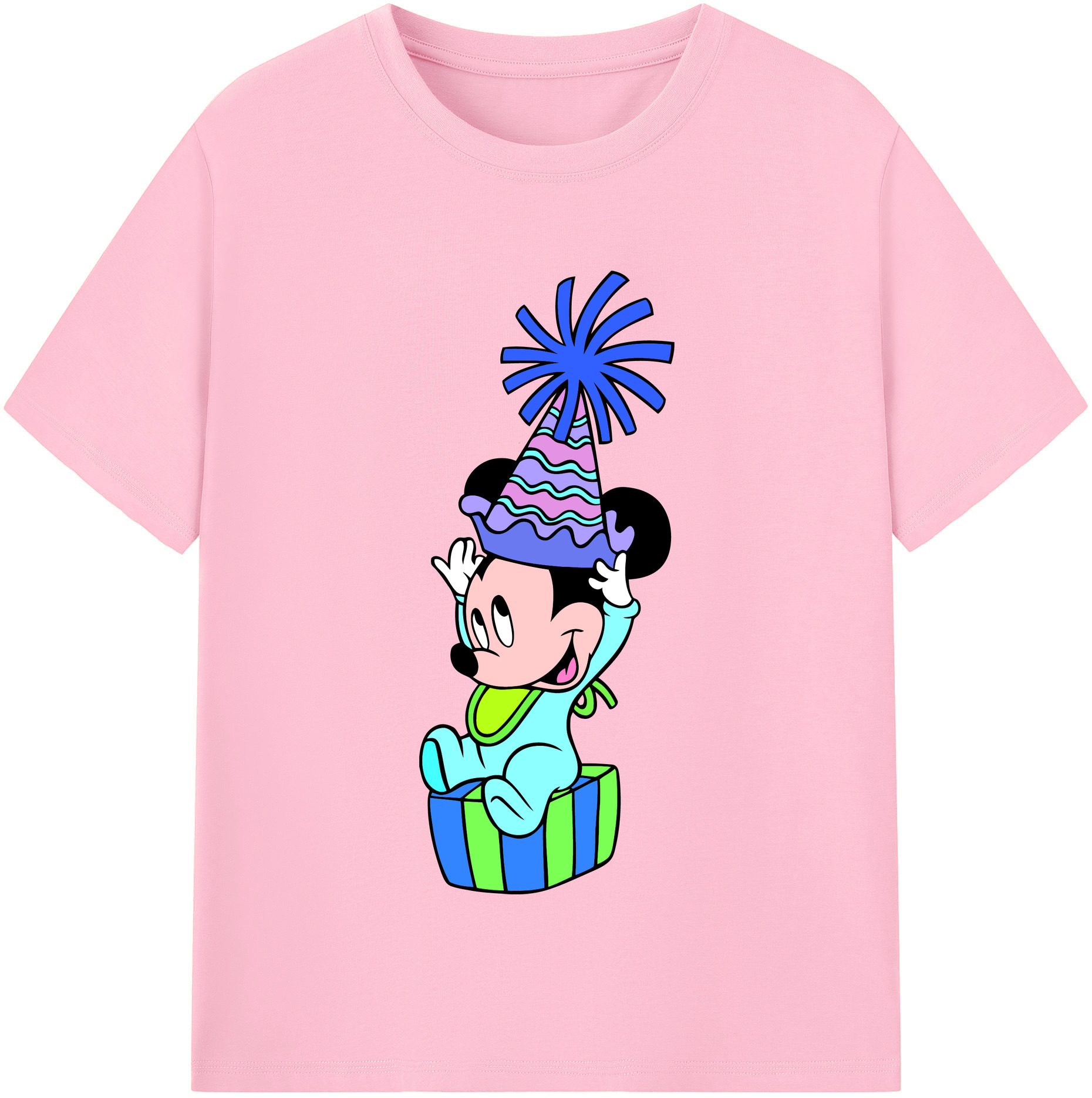 （画像用） ミッキーマウス Mickey Mouse 綿100％半袖Tシャツ（フロントプリント）