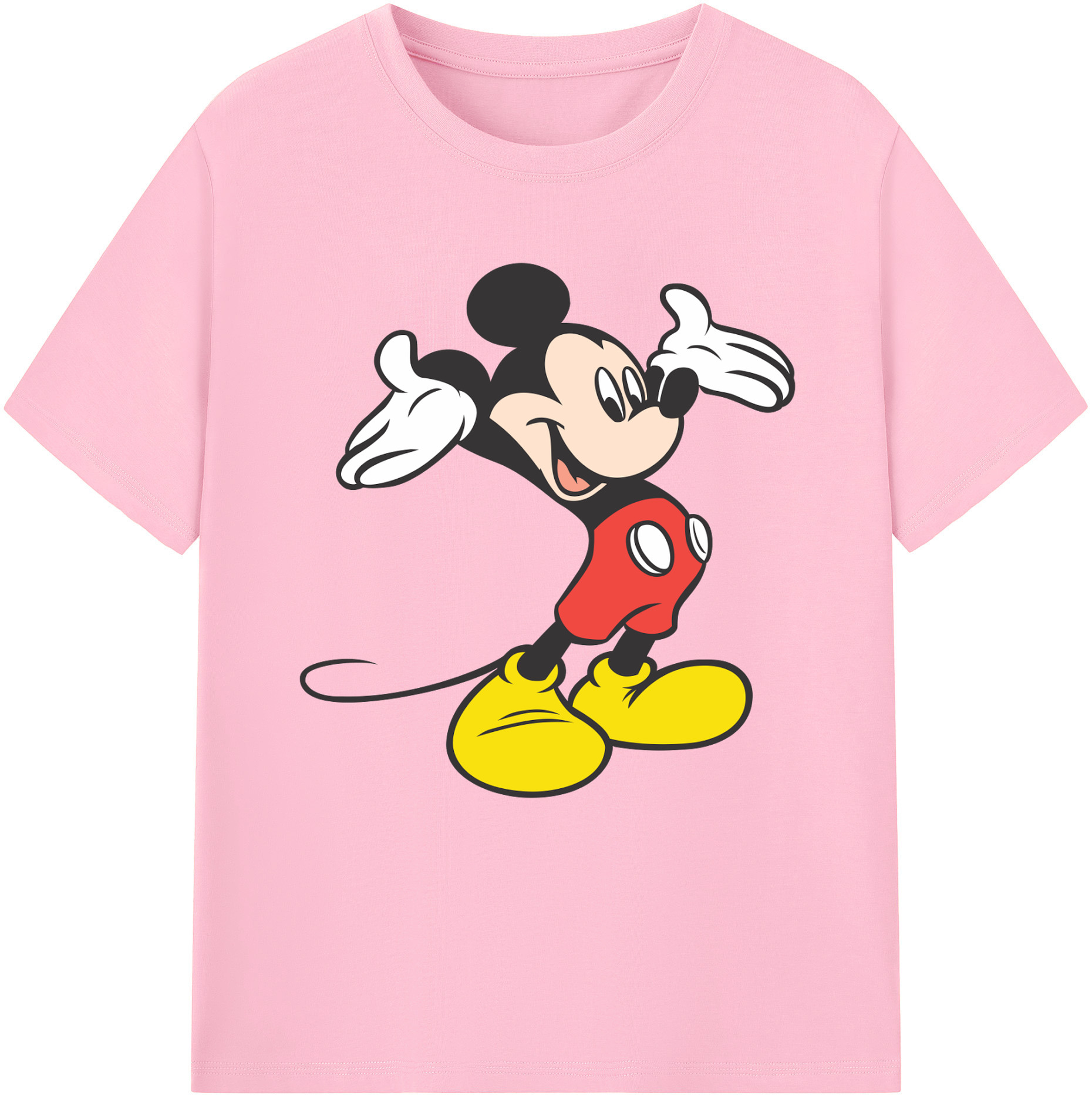 （画像用） ミッキーマウス Mickey Mouse 綿100％半袖Tシャツ（フロントプリント）