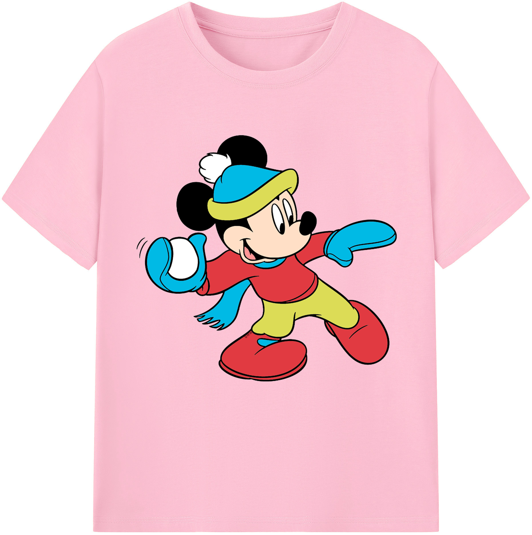 （画像用） ミッキーマウス Mickey Mouse 綿100％半袖Tシャツ（フロントプリント）