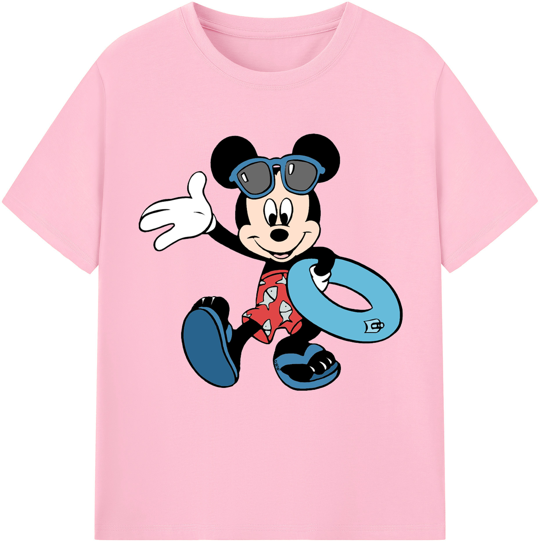 （画像用） ミッキーマウス Mickey Mouse 綿100％半袖Tシャツ（フロントプリント）