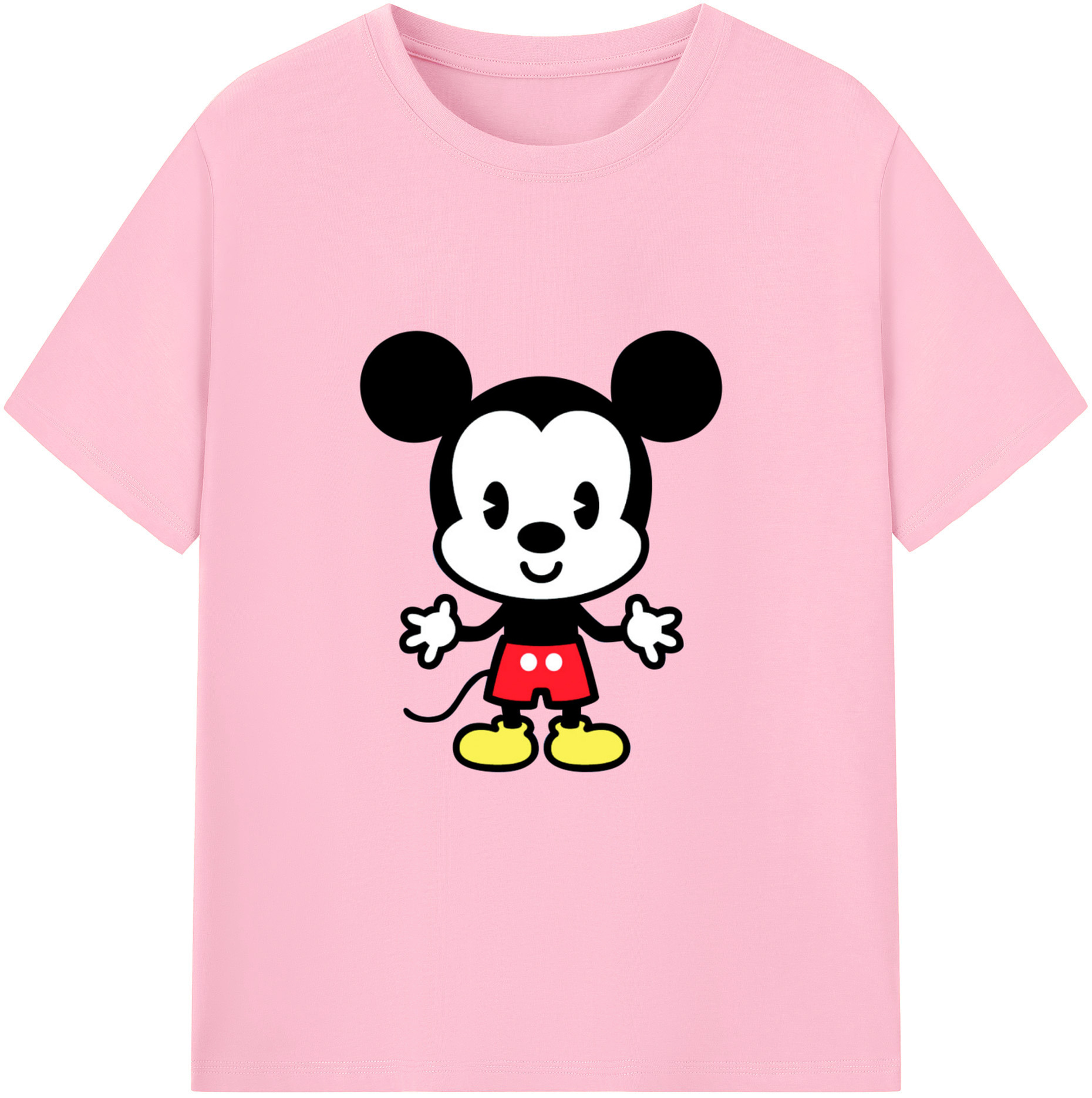 （画像用） ミッキーマウス Mickey Mouse 綿100％半袖Tシャツ（フロントプリント）