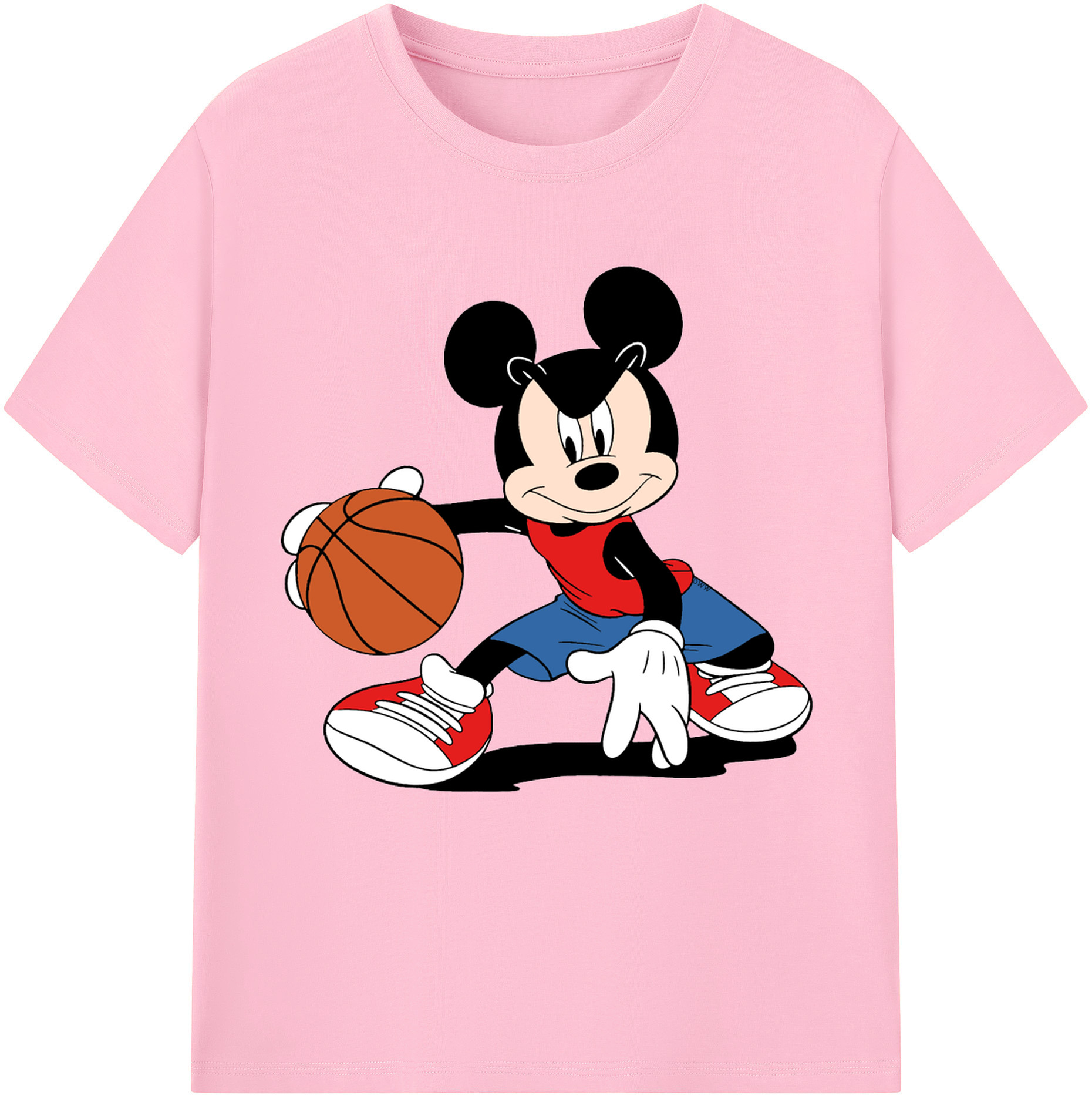 （画像用） ミッキーマウス Mickey Mouse 綿100％半袖Tシャツ（フロントプリント）