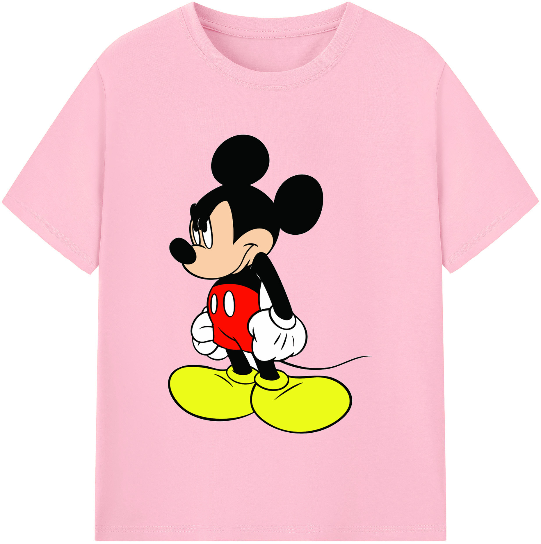 （画像用） ミッキーマウス Mickey Mouse 綿100％半袖Tシャツ（フロントプリント）