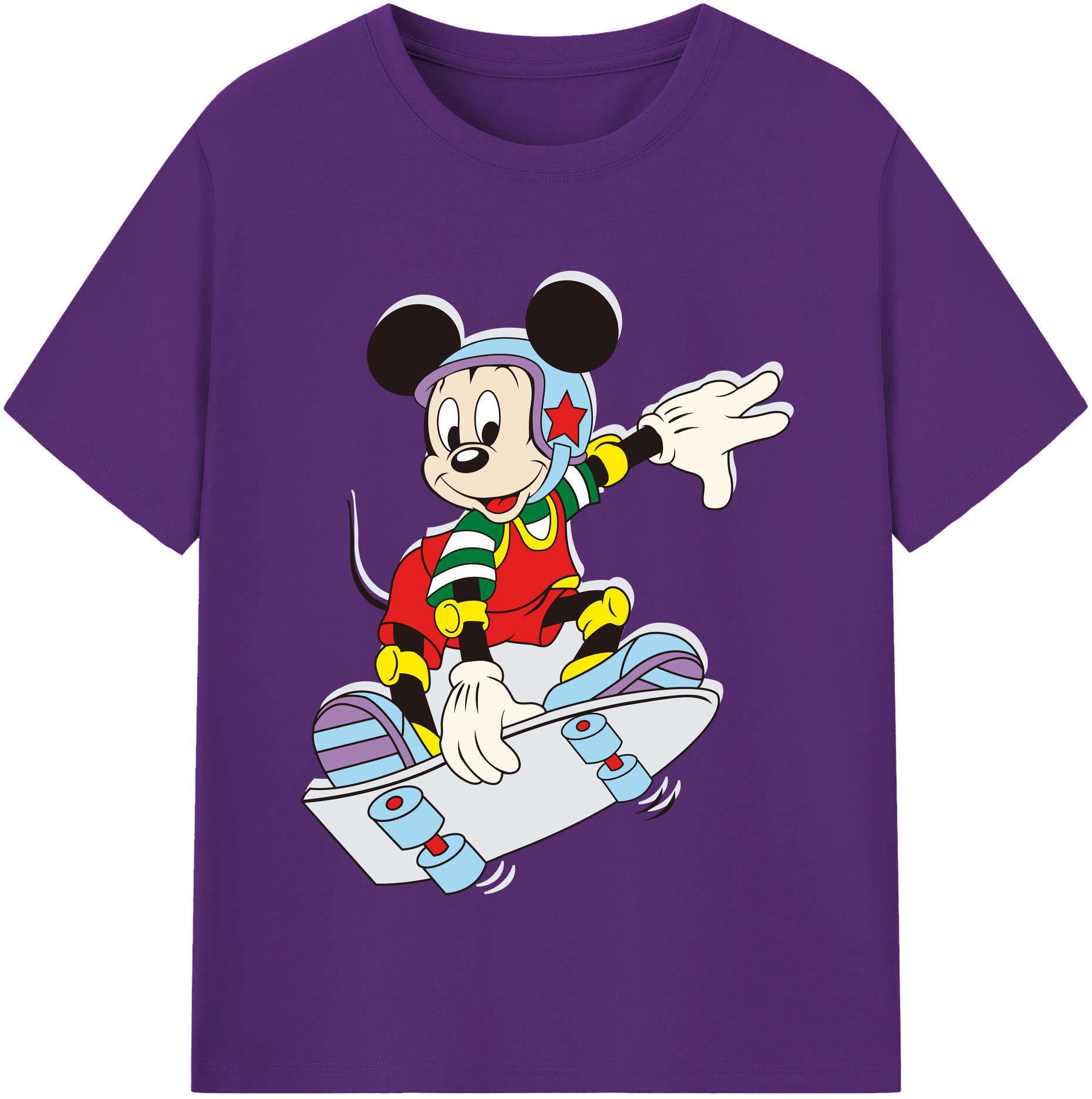 （画像用） ミッキーマウス Mickey Mouse 綿100％半袖Tシャツ（フロントプリント）