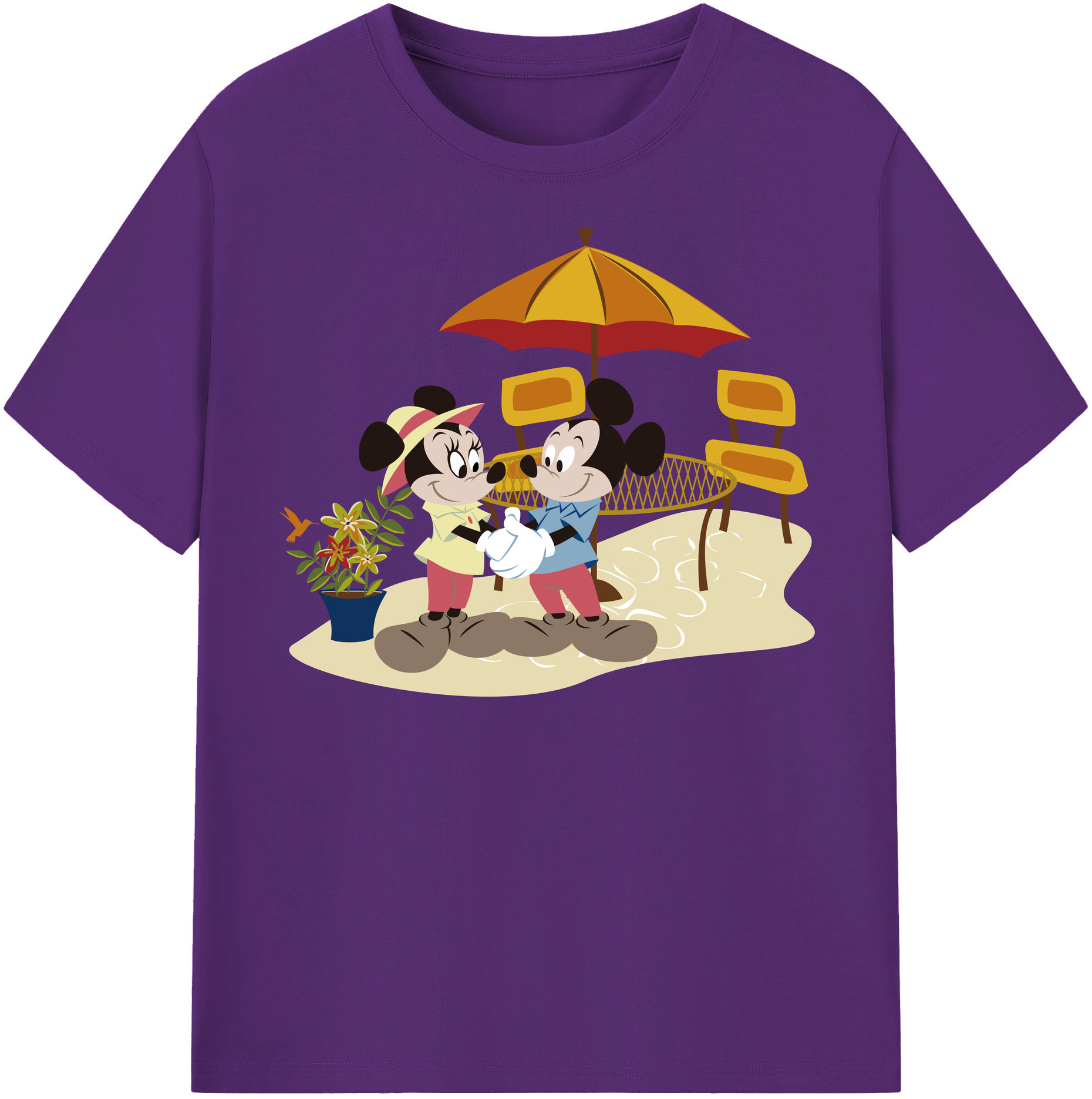 （画像用） ミッキーマウス Mickey Mouse 綿100％半袖Tシャツ（フロントプリント）